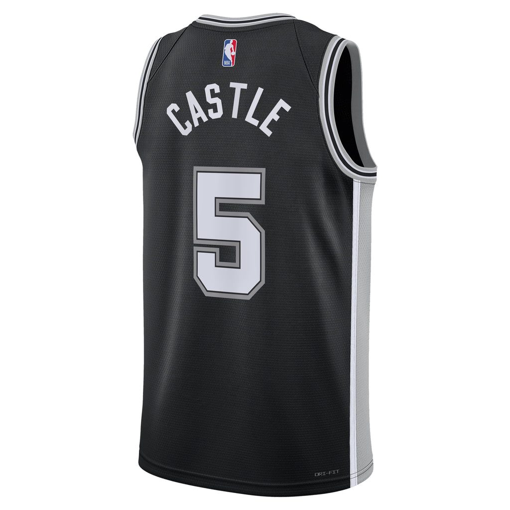 San Antonio Spurs Nike Icon Swingman Jersey - Black - Stephon Castle - Unisex
