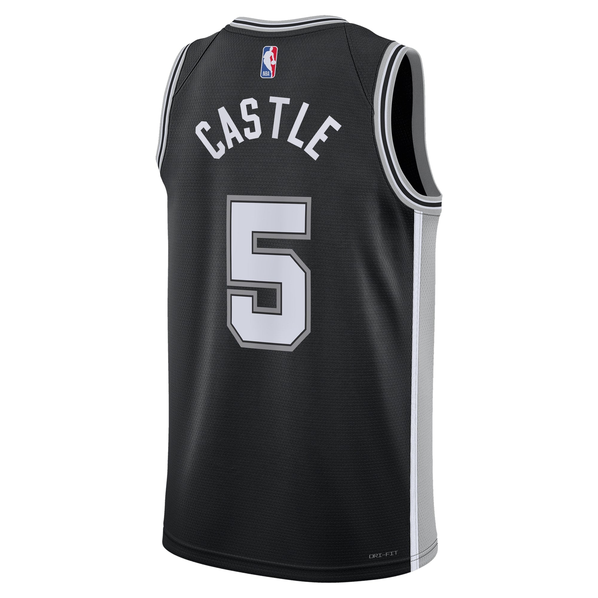 San Antonio Spurs Nike Icon Swingman Jersey - Black - Stephon Castle - Unisex