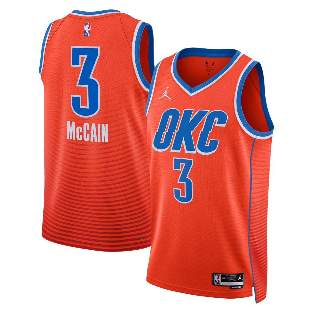 Oklahoma City Thunder Jordan Brand Statement Edition Swingman Jersey - Orange - Jared McCain - Unisex