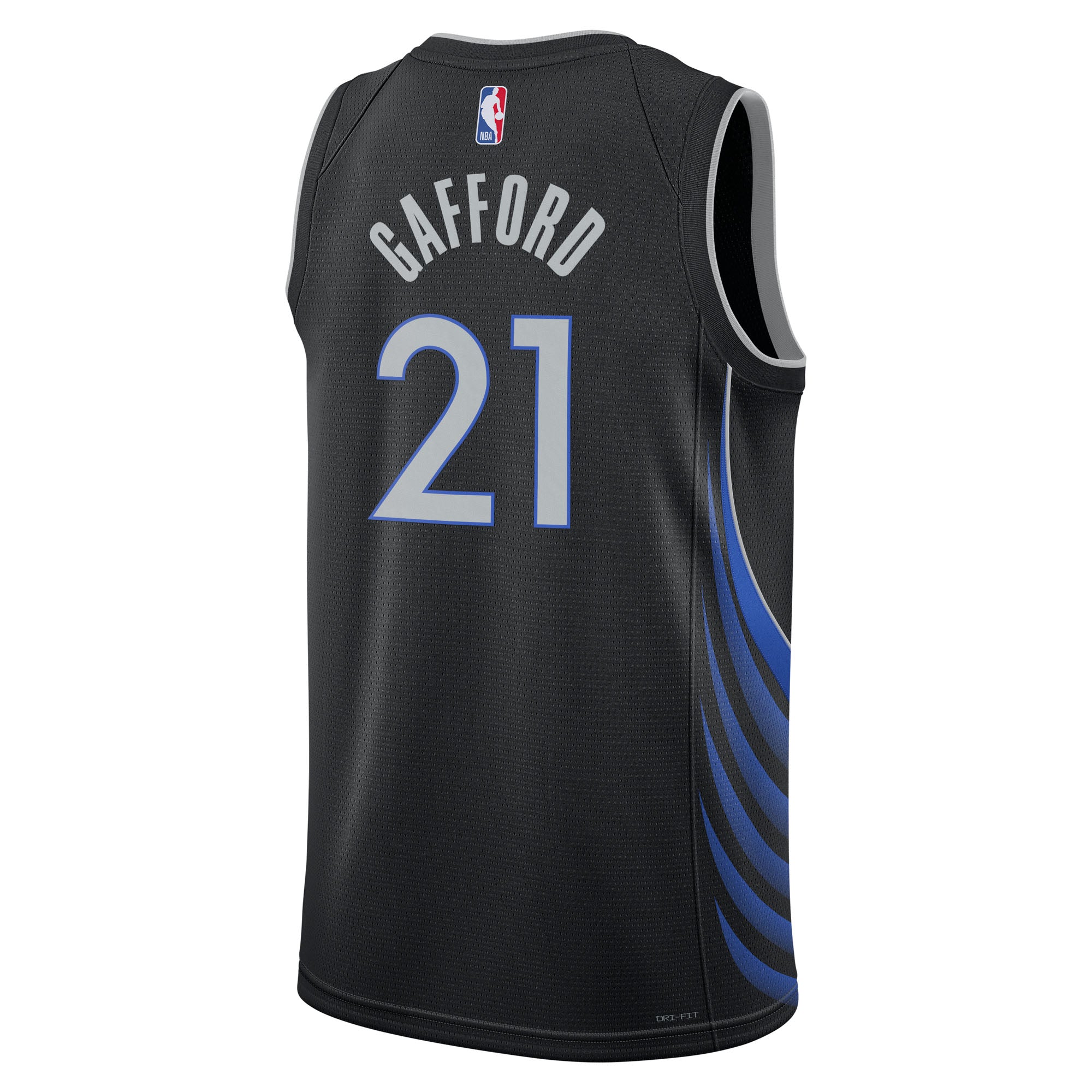 Dallas Mavericks Nike 2025/26 City Edition Swingman Jersey - Black - Daniel Gafford - Unisex