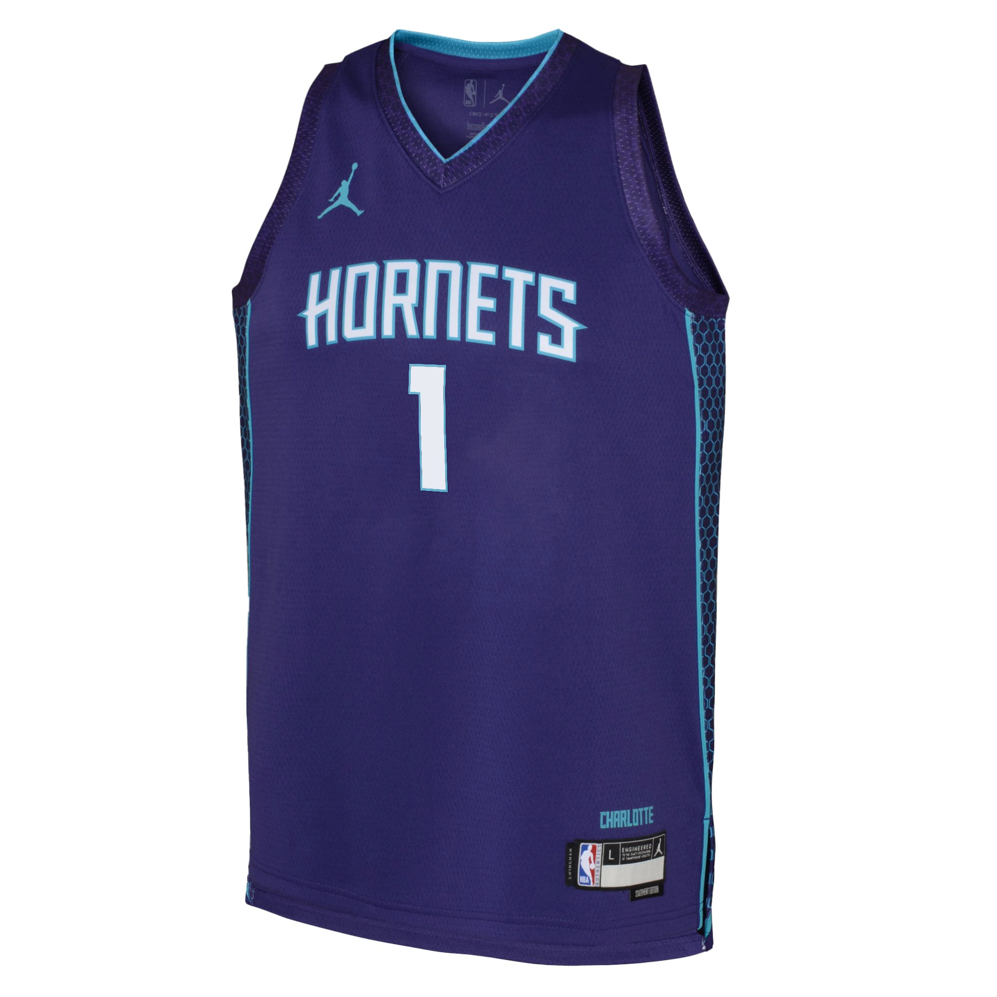 Charlotte Hornets Jordan Brand Statement Edition Swingman Jersey - Purple - LaMelo Ball - Youth