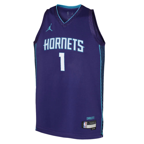 Charlotte Hornets Jordan Brand Statement Edition Swingman Jersey - Purple - LaMelo Ball - Youth