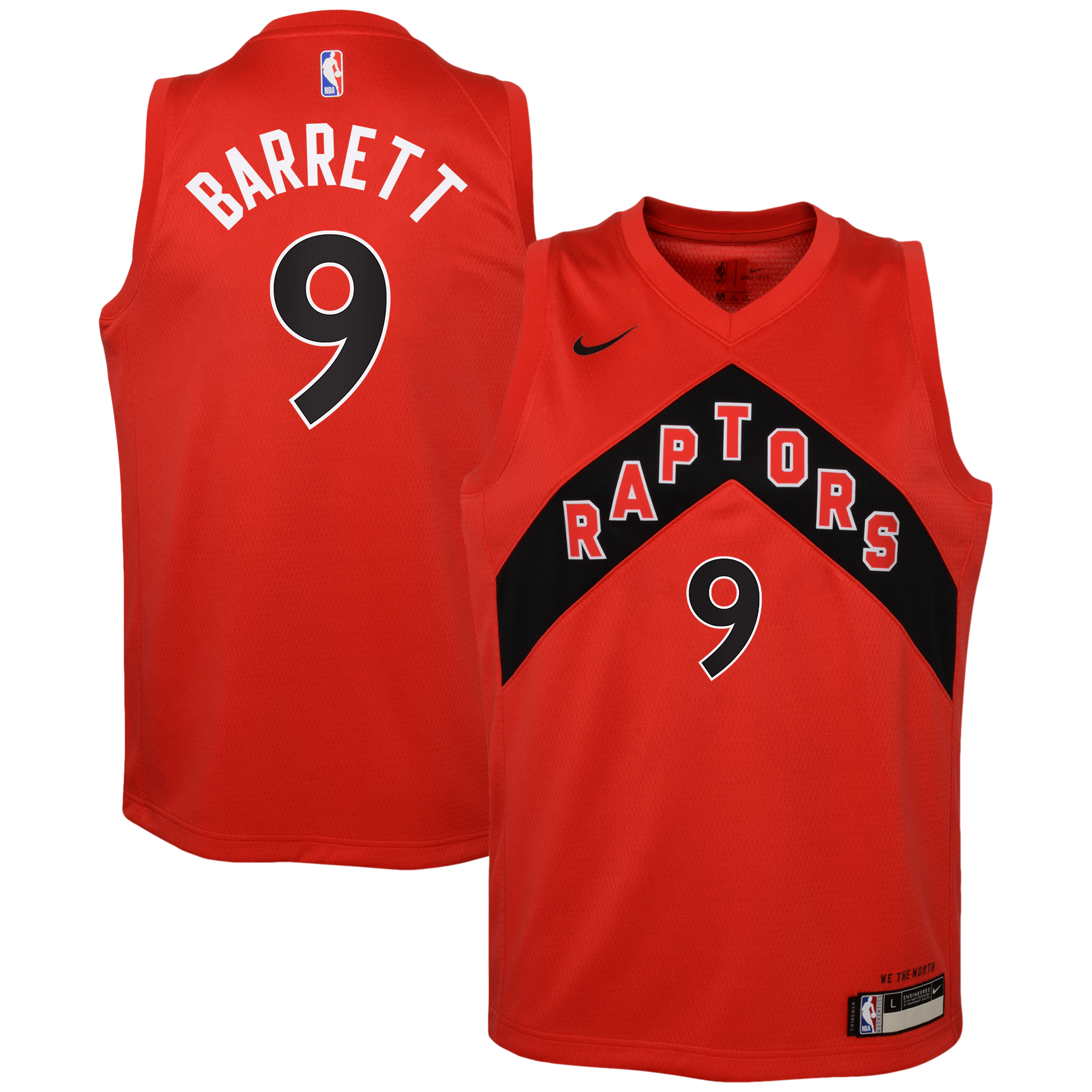 Toronto Raptors Nike Icon Edition Swingman Jersey - Red - RJ Barrett - Youth