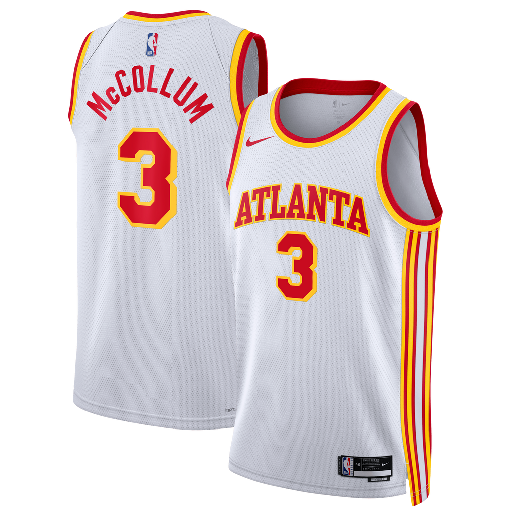 Atlanta Hawks Nike Association Edition Swingman Jersey - White - CJ McCollum - Unisex