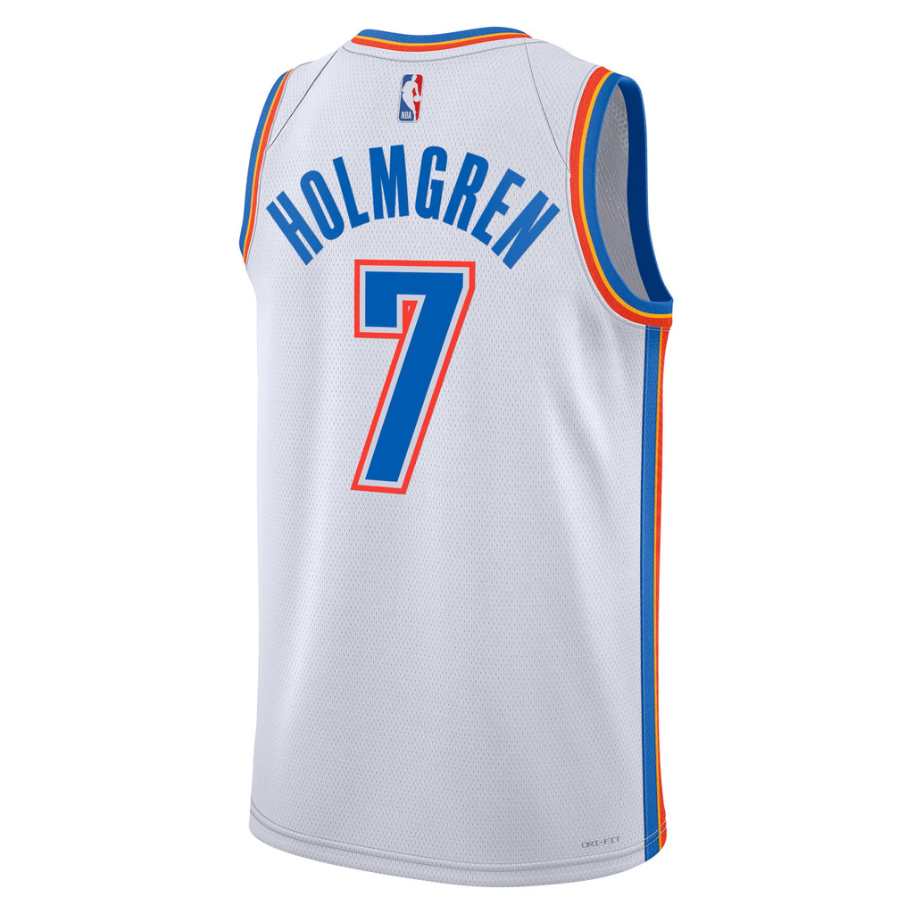 Oklahoma City Thunder Nike Association Edition Swingman Jersey - White - Chet Holmgren - Unisex