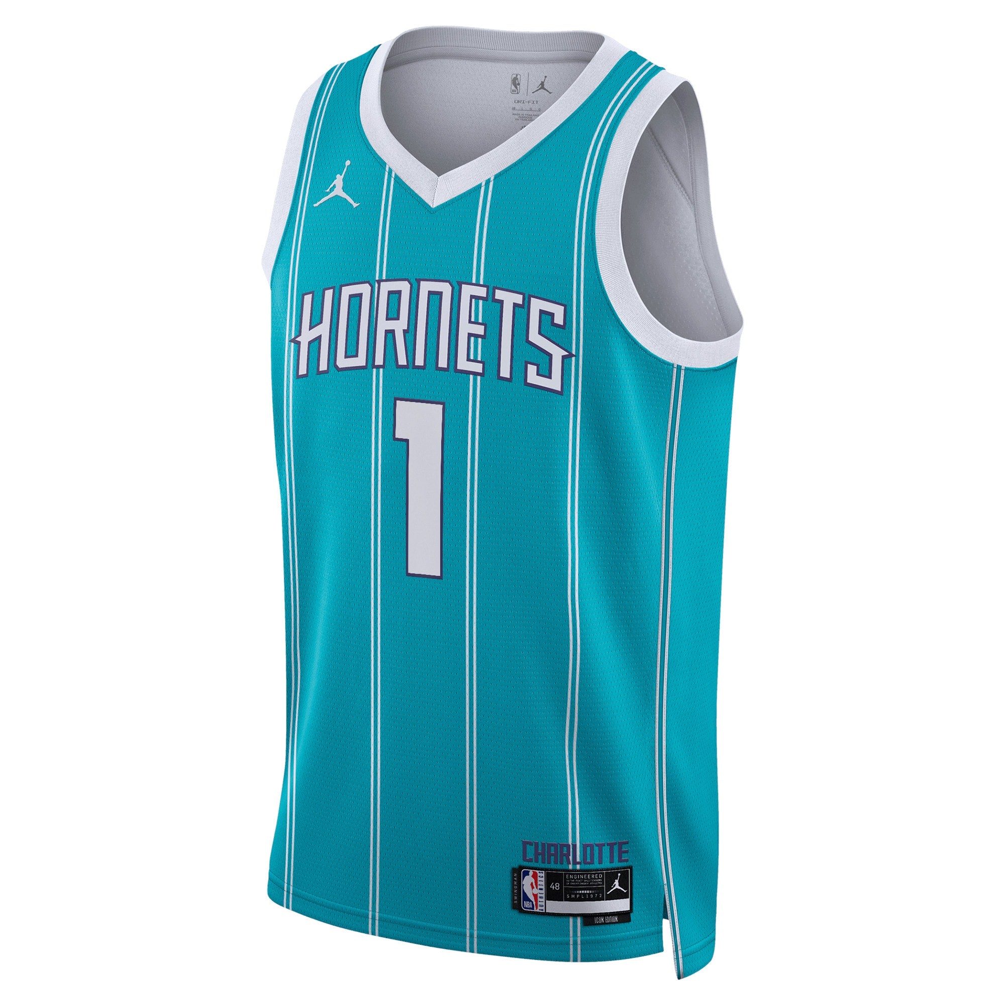 Charlotte Hornets Jordan Brand Icon Edition Swingman Jersey - Teal - LaMelo Ball - Unisex
