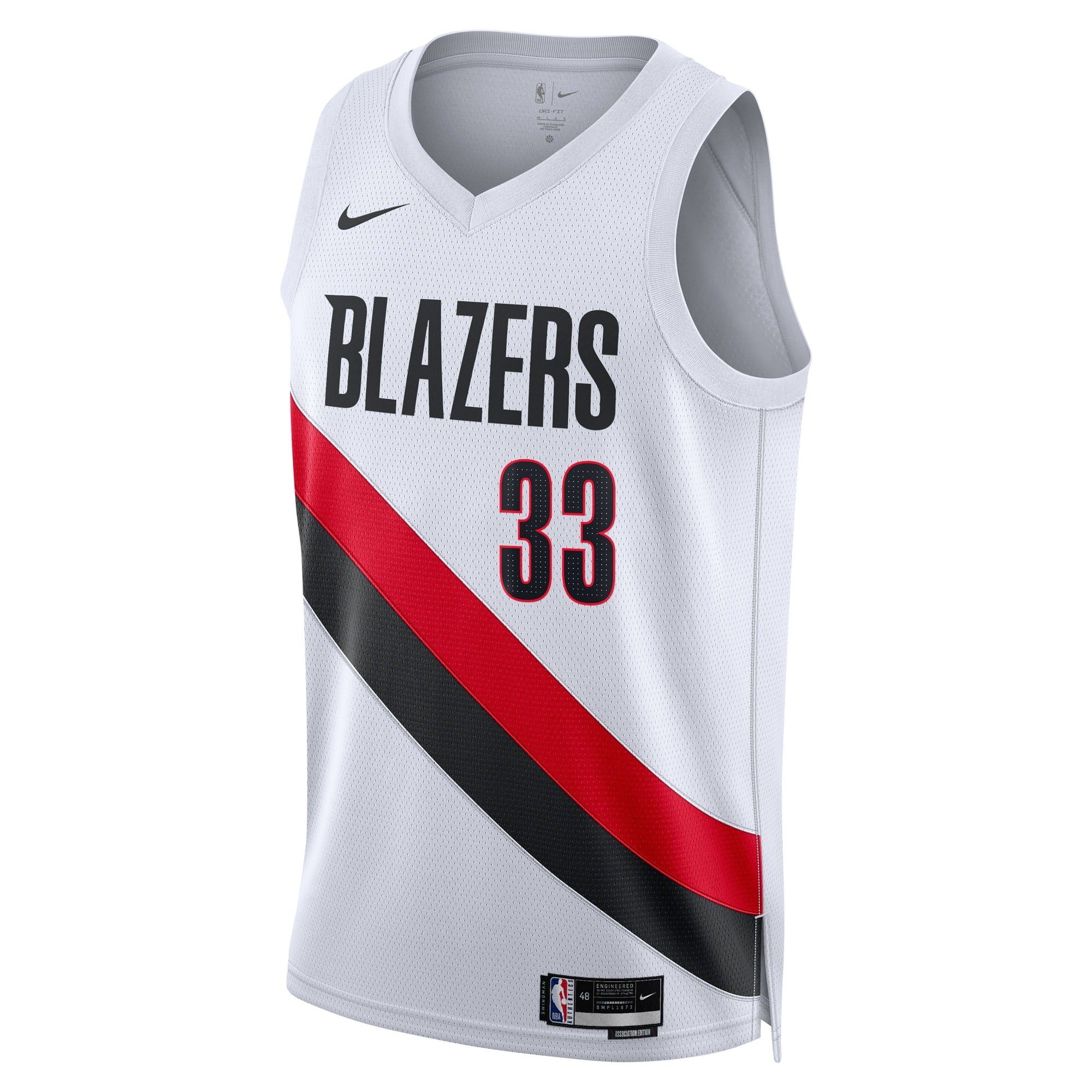 Portland Trail Blazers Nike Replica Association Edition Swingman Jersey - White - Toumani Camara - Unisex