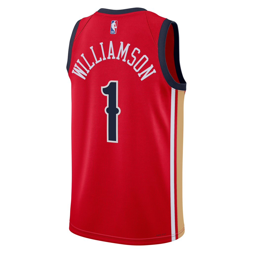 New Orleans Pelicans Jordan Brand Statement Edition Swingman Jersey - Red - Zion Williamson - Unisex