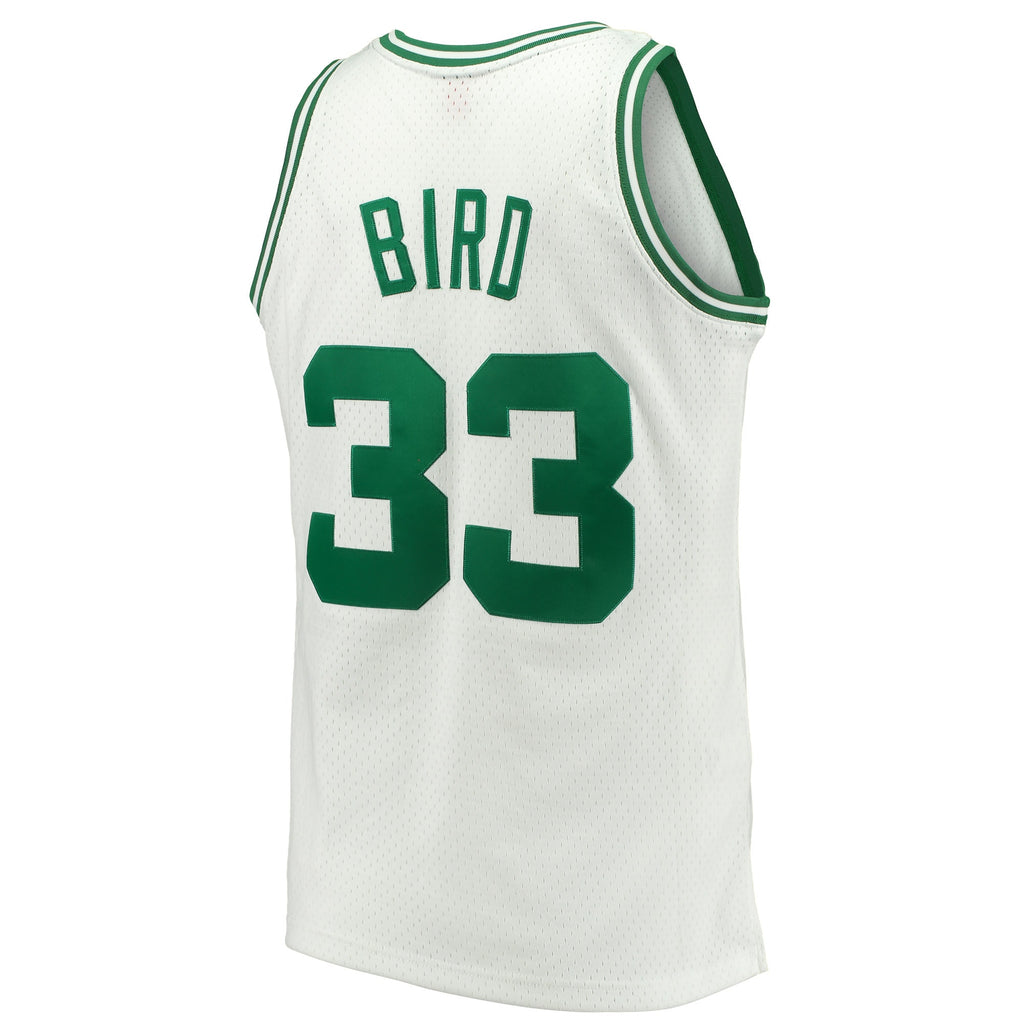 Men's Mitchell & Ness Larry Bird White Boston Celtics 1985-86 Hardwood Classics Swingman Jersey