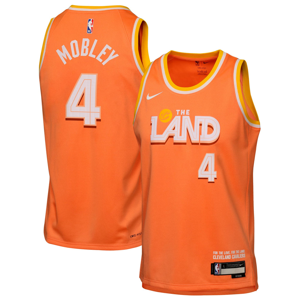 Cleveland Cavaliers Nike 2025/26 City Edition Swingman Jersey - Orange - Evan Mobley - Youth