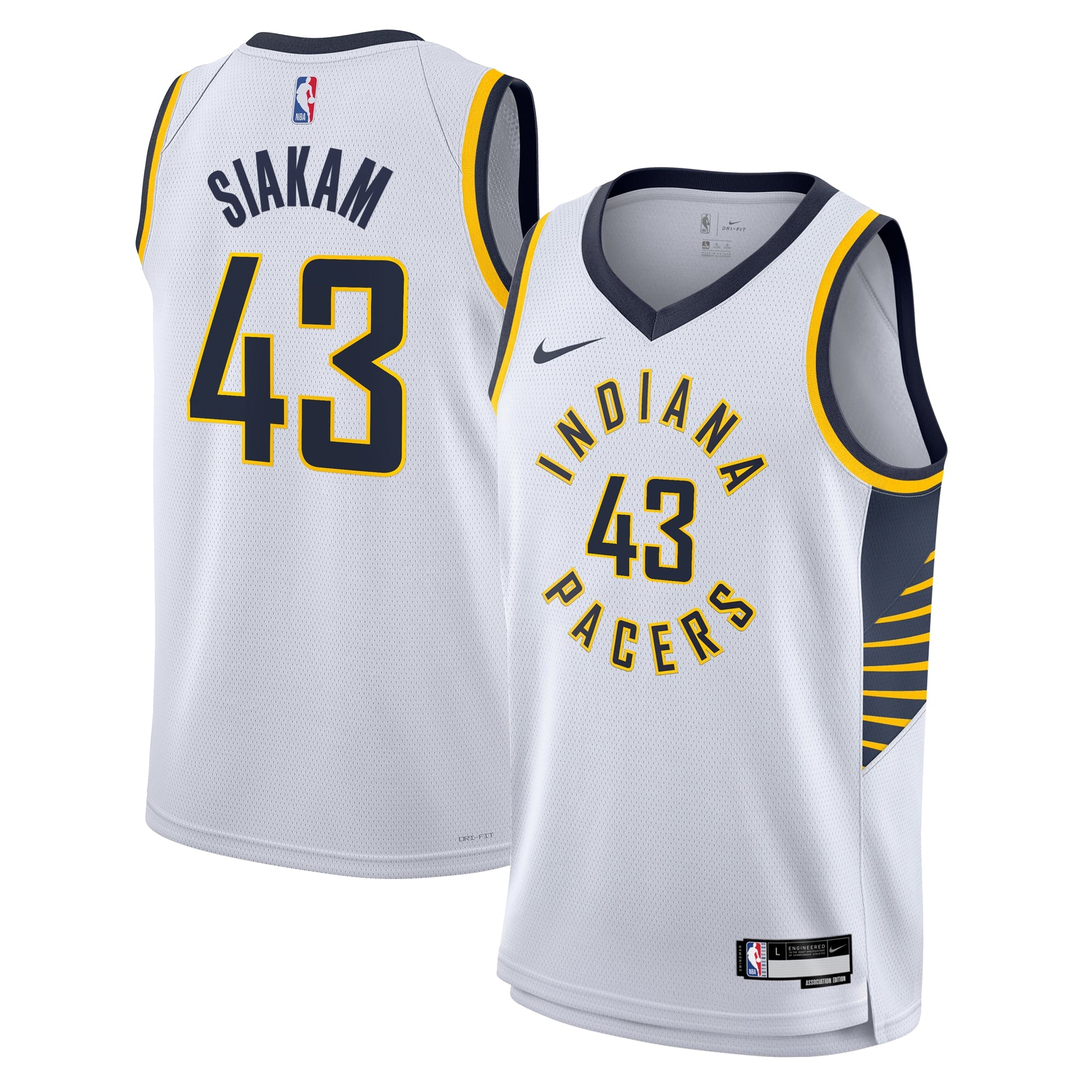Indiana Pacers Nike Association Edition Swingman Jersey - White - Pascal Siakam - Youth