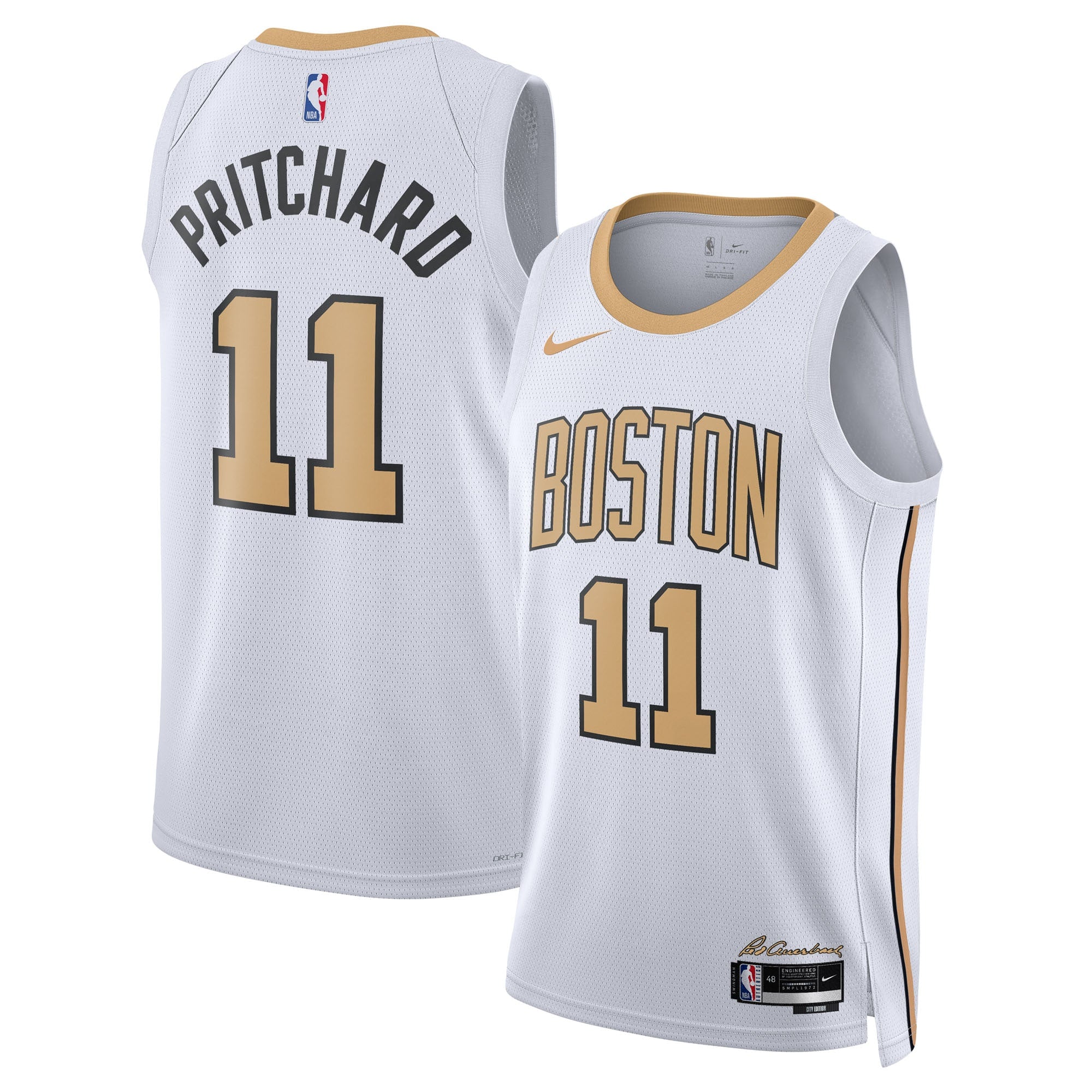 Boston Celtics Nike 2025/26 City Edition Swingman Jersey - White - Payton Pritchard - Unisex