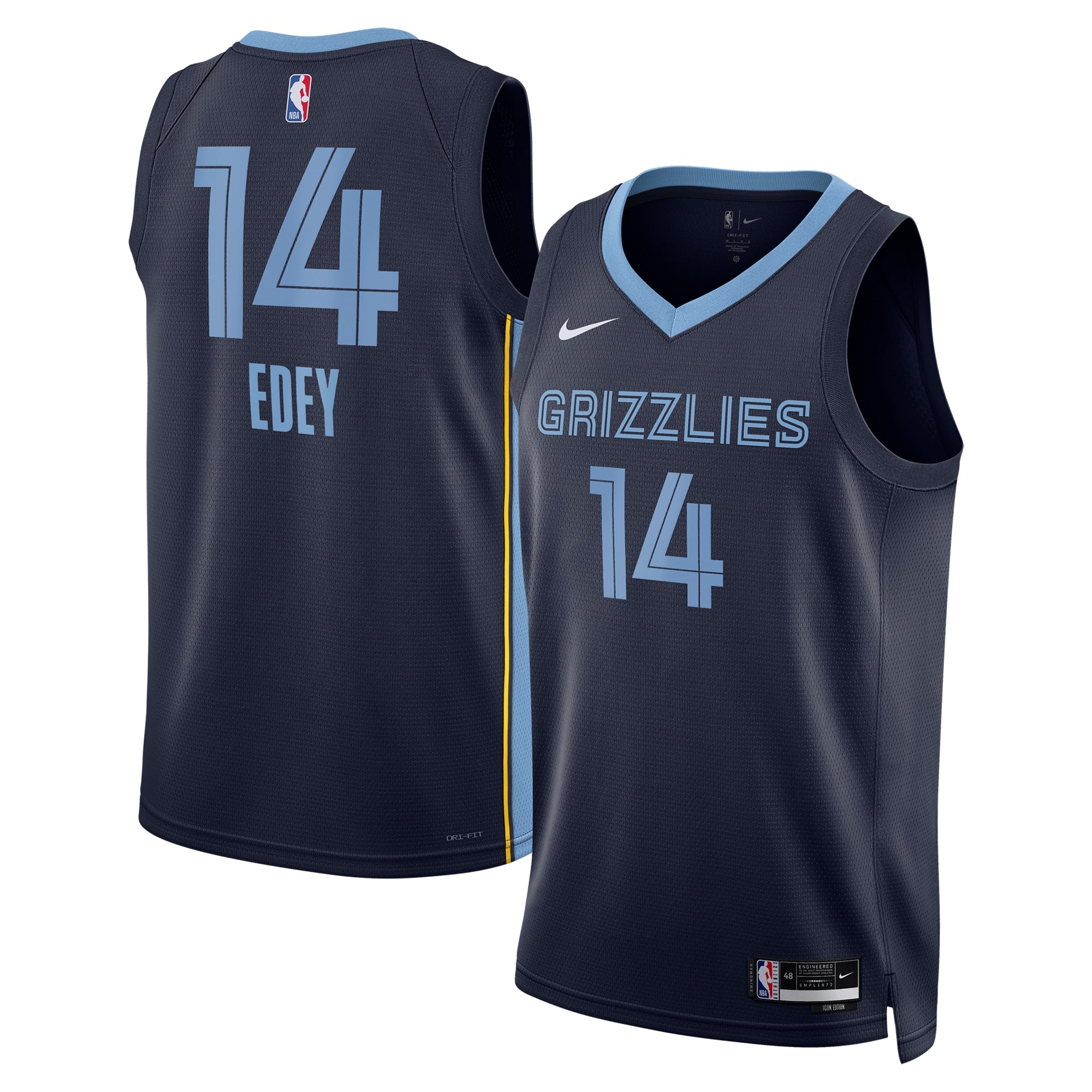 Memphis Grizzlies Nike Icon Swingman Jersey - Navy - Zach Edey - Unisex