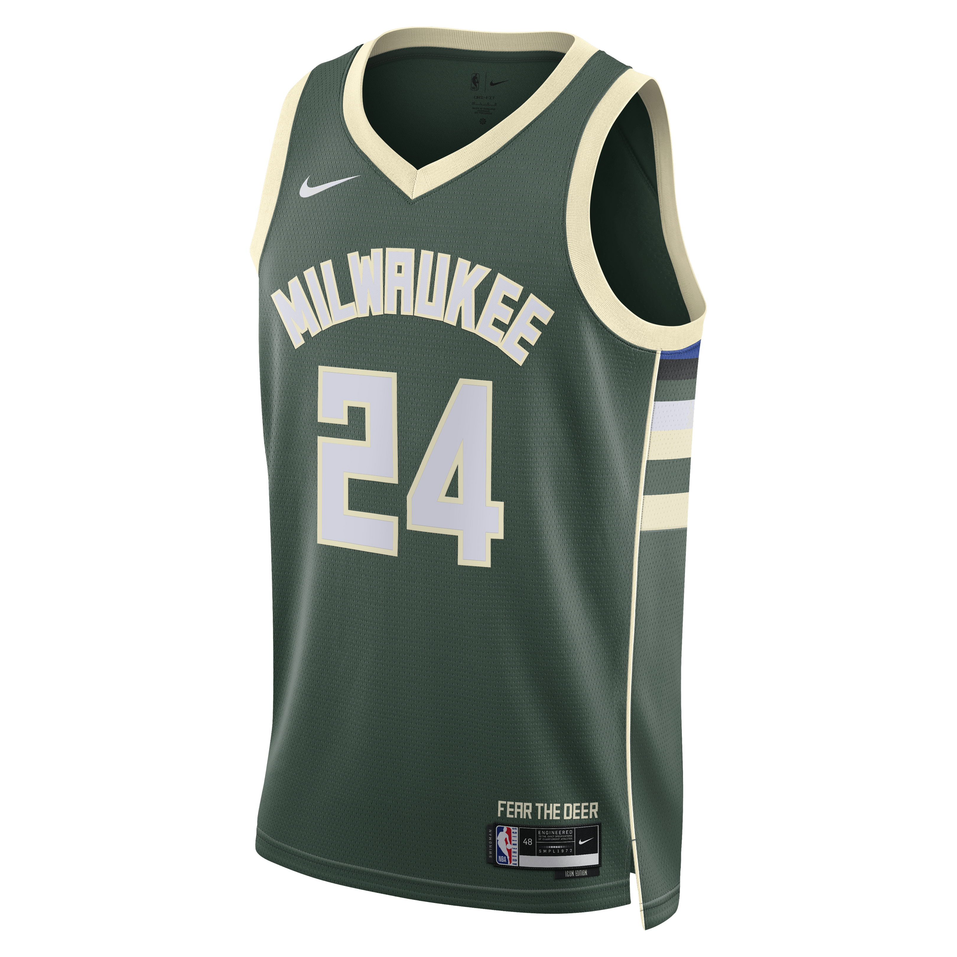 Milwaukee Bucks Nike Icon Edition Swingman Jersey - Hunter Green - Jaime Jaquez Jr. - Unisex