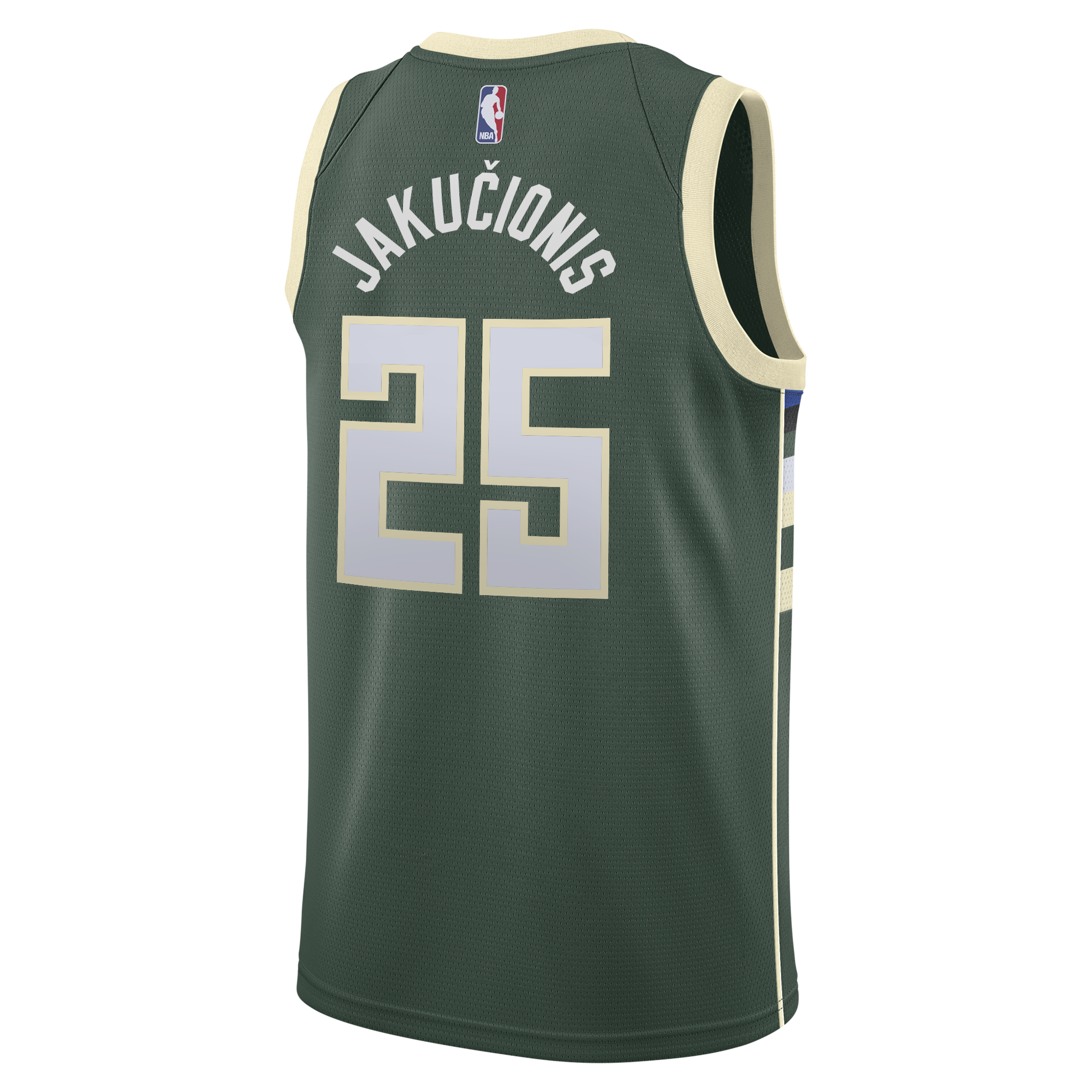 Milwaukee Bucks Nike Icon Edition Swingman Jersey - White - Kasparas Jakučionis - Youth