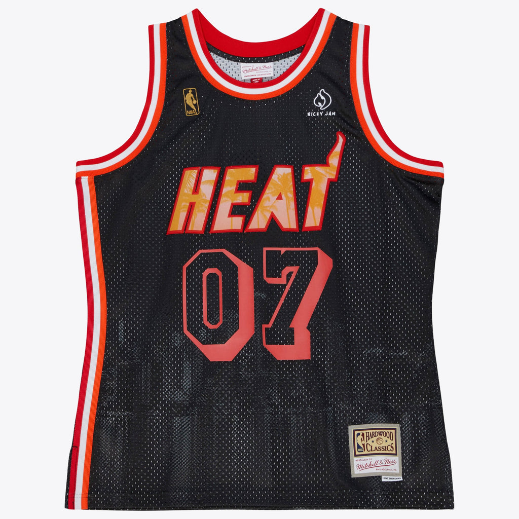Miami Heat Mitchell & Ness M&N x Nicky Jam Swingman Jersey