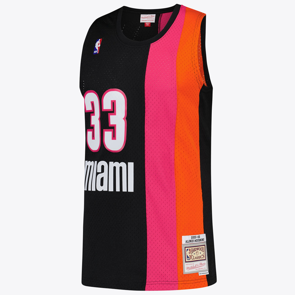 Miami Heat NBA Alonzo Mourning Hardwood Classics Road Jersey By Mitchell & Ness - Mens