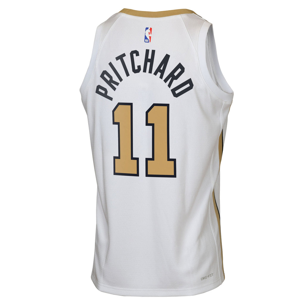 Boston Celtics Nike 2025/26 City Edition Swingman Jersey - White - Payton Pritchard - Youth