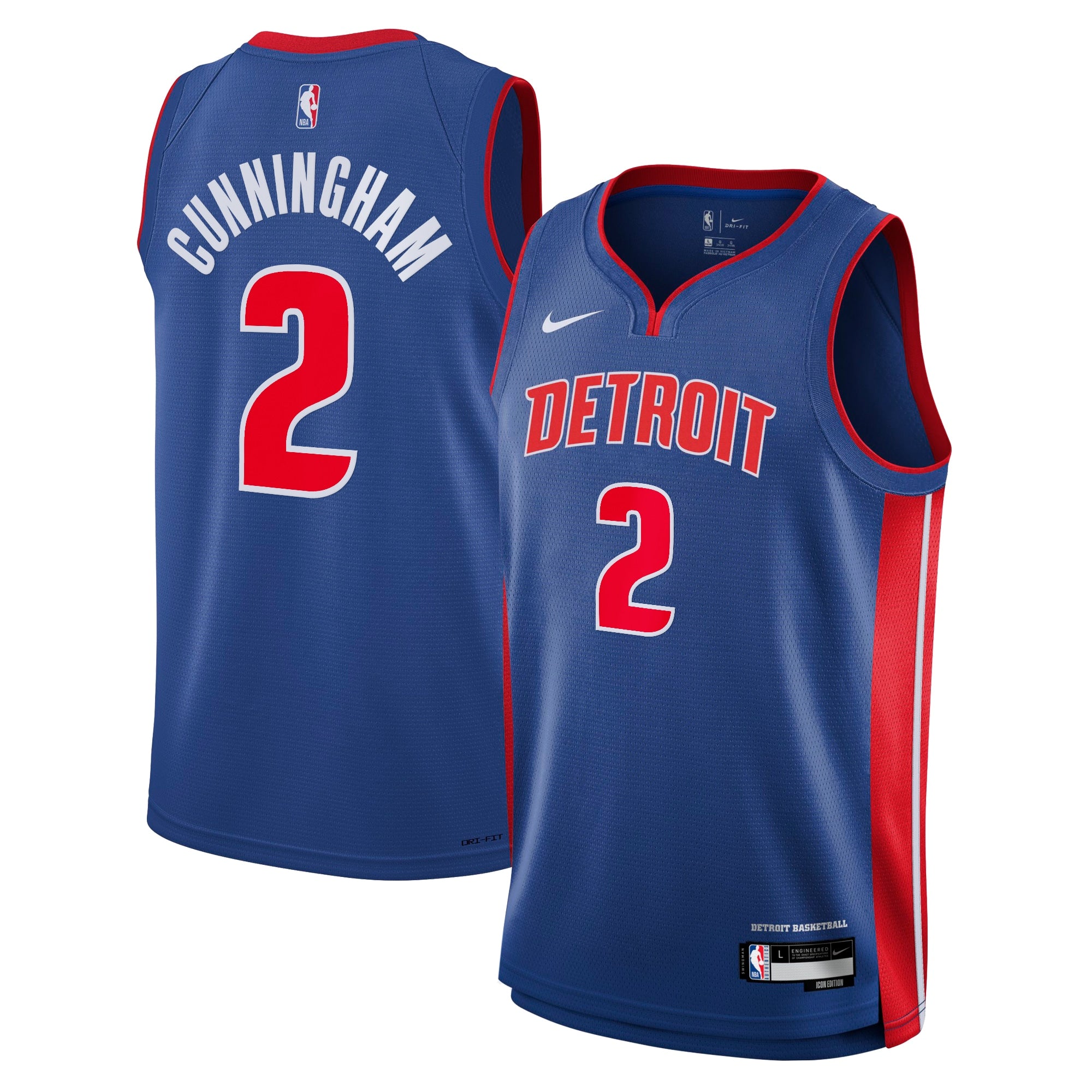 Detroit Pistons Nike Icon Swingman Jersey - Blue - Cade Cunningham - Youth