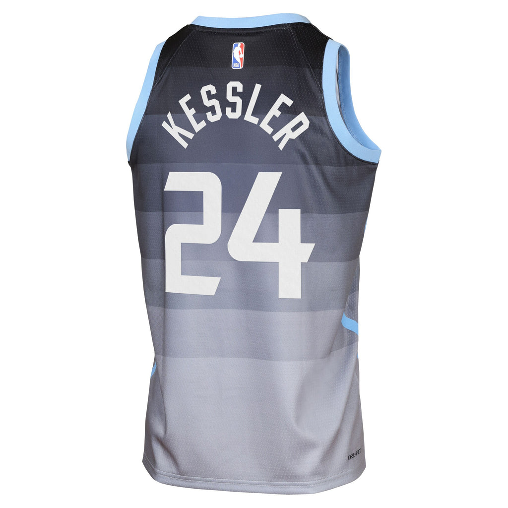 Utah Jazz Nike 2025/26 City Edition Swingman Jersey - Gray - Walker Kessler - Youth