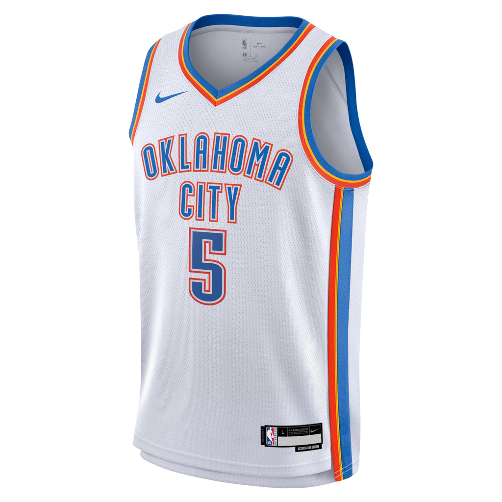 Oklahoma City Thunder Nike Association Edition Swingman Jersey - White - Luguentz Dort - Youth