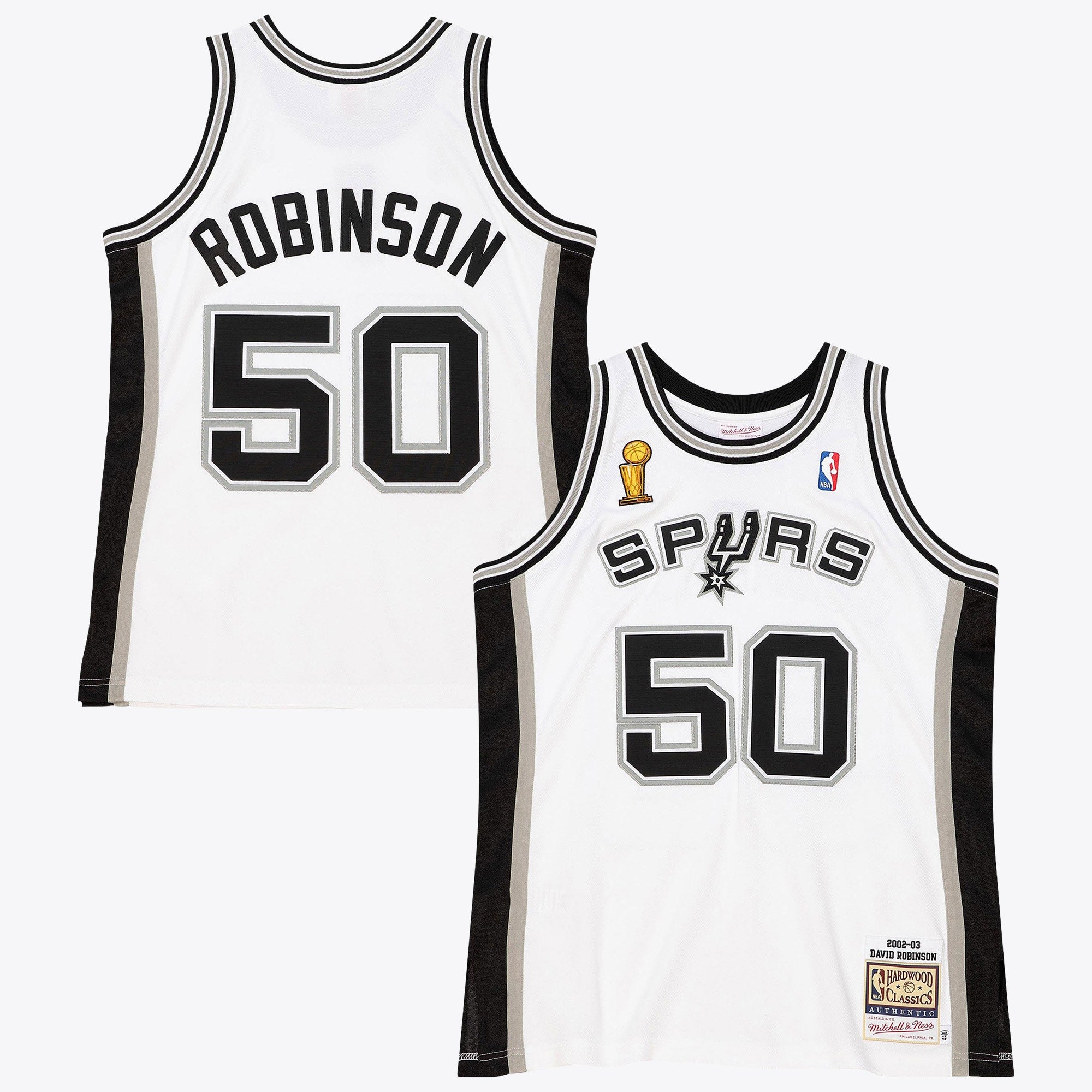 San Antonio Spurs Mitchell & Ness David Robinson 2002 Home Finals Authentic Jersey - White