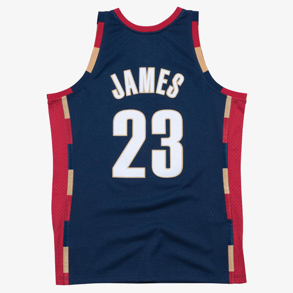Men's Mitchell & Ness LeBron James Navy Cleveland Cavaliers 2008-09 Hardwood Classics Swingman Jersey