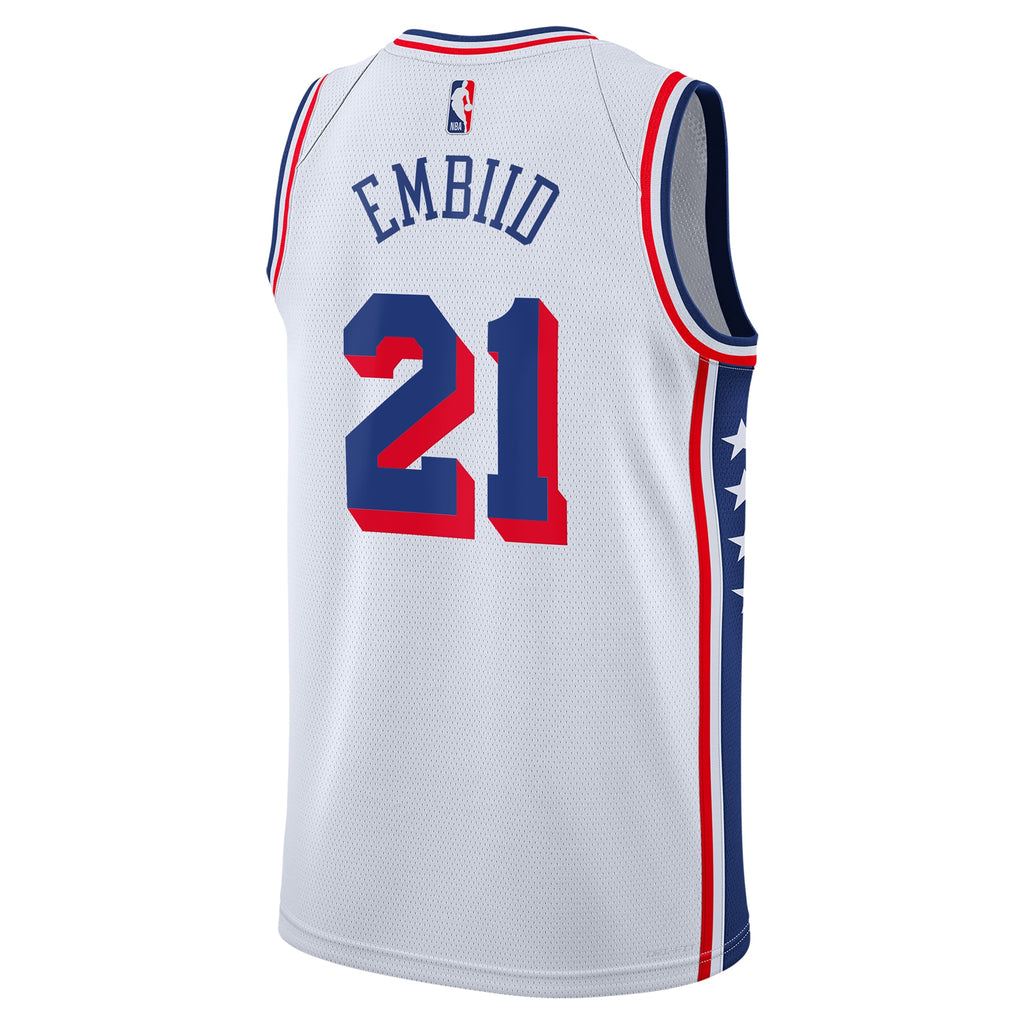 Philadelphia 76ers Nike Association Edition Swingman Jersey - White - Joel Embiid - Youth