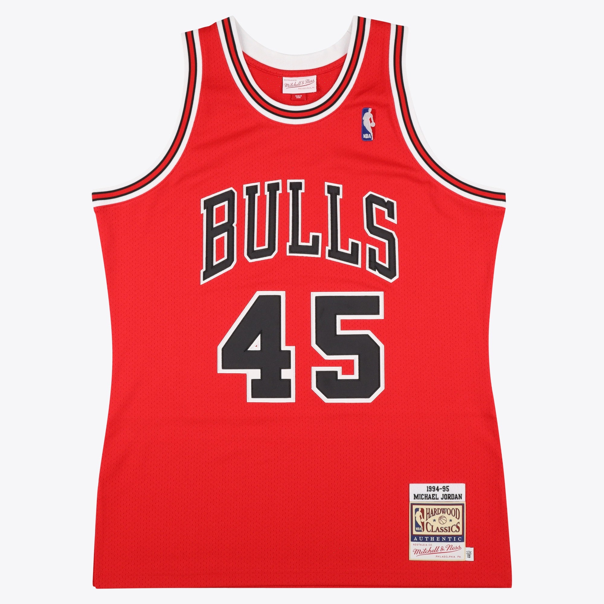 Chicago Bulls Michael Jordan 1994-95 Road 45 Authentic Jersey By Mitchell & Ness - Red - Mens