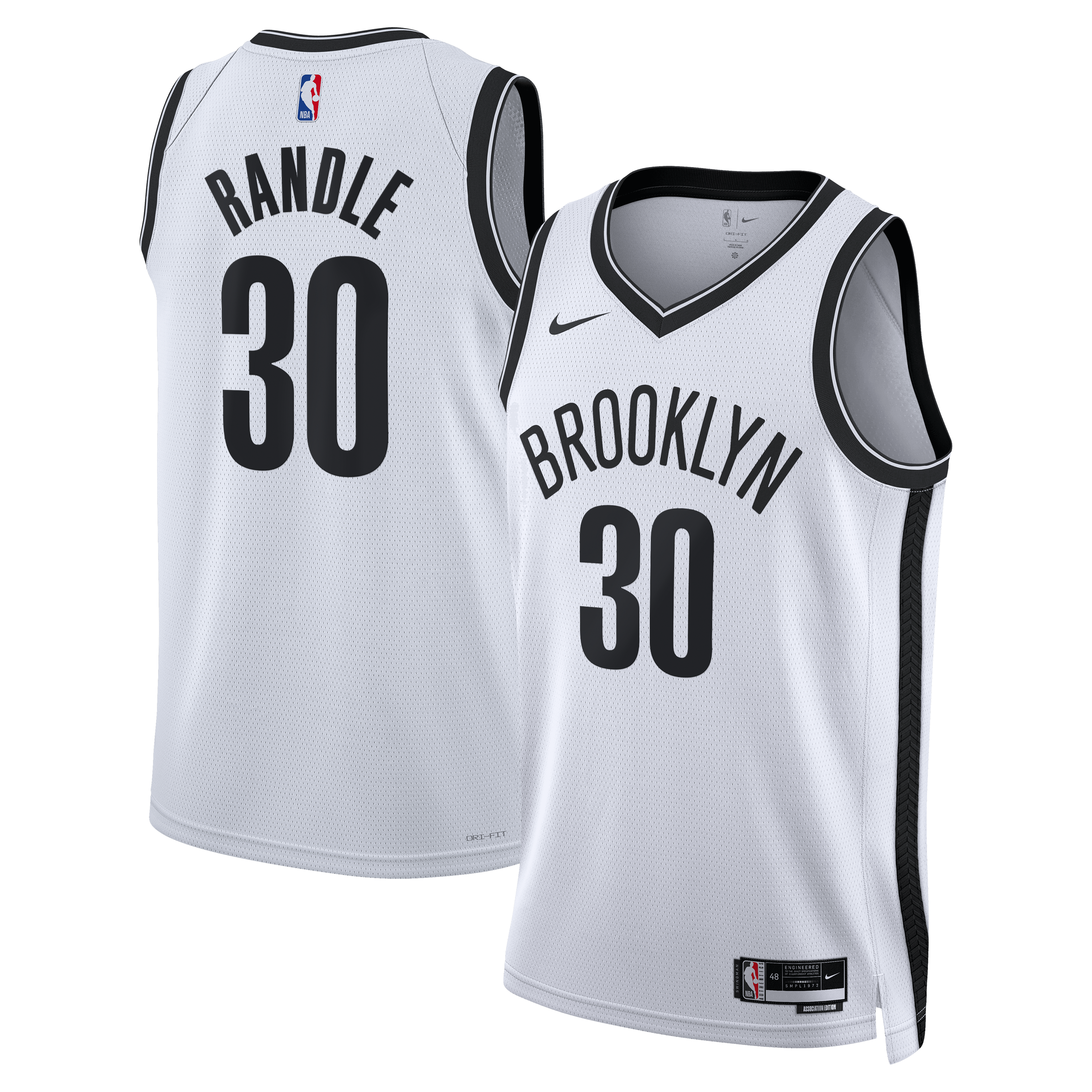 Brooklyn Nets Nike Association Edition Swingman Jersey - White - Julius Randle - Unisex