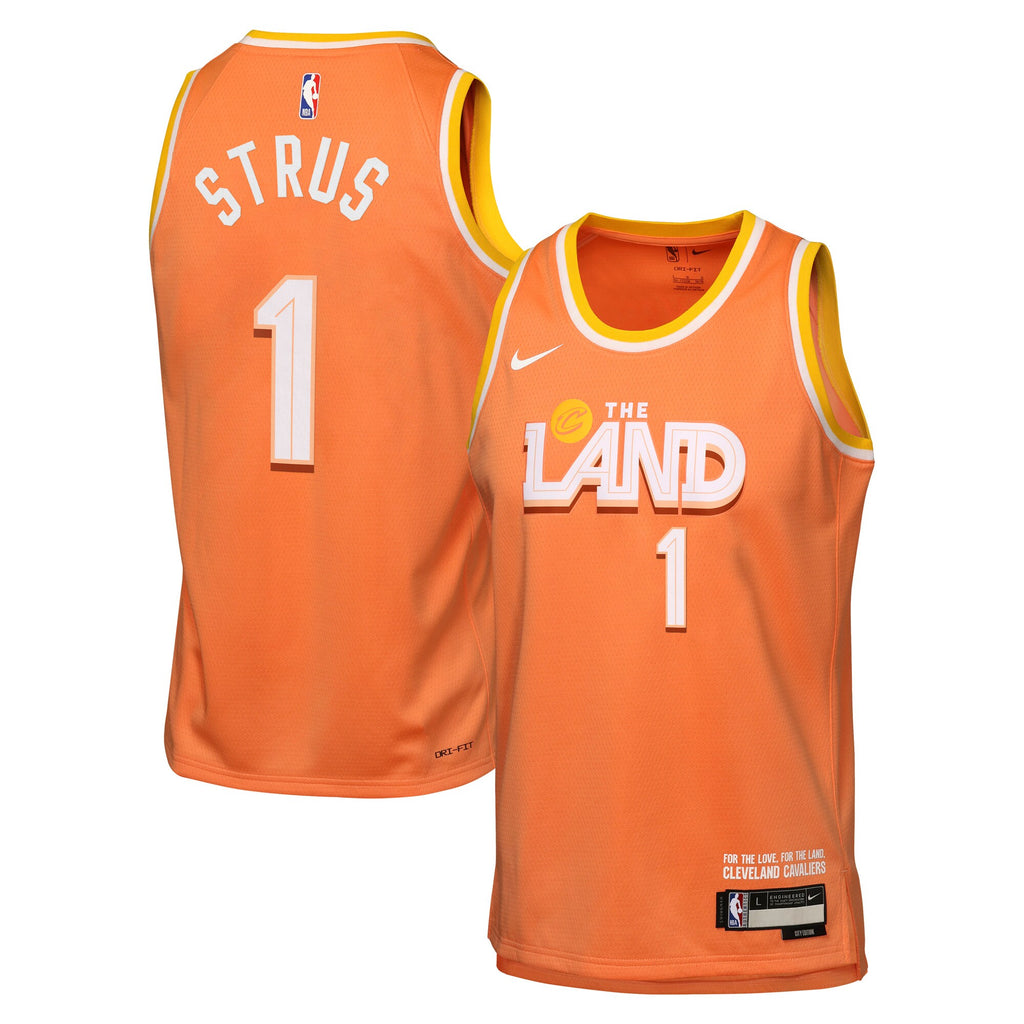 Cleveland Cavaliers Nike 2025/26 City Edition Swingman Jersey - Orange - Max Strus - Youth