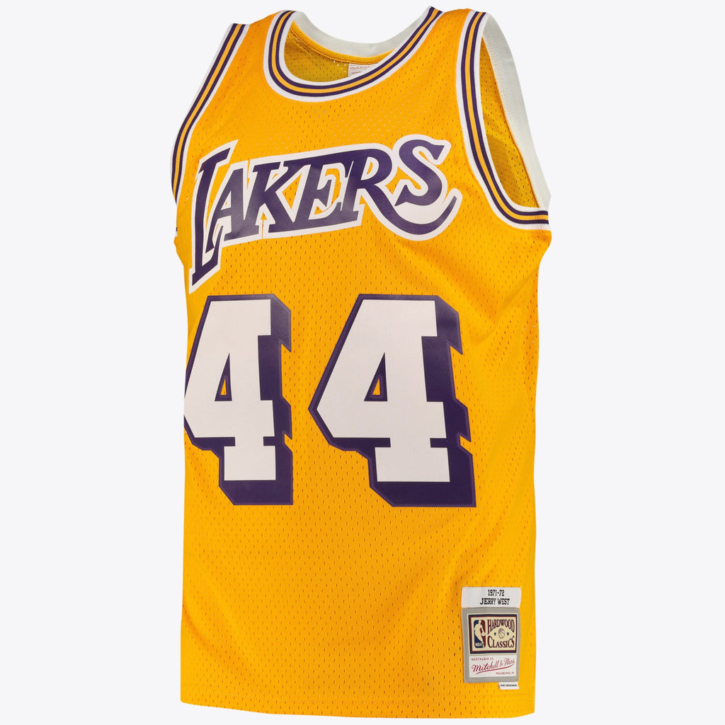 Los Angeles Lakers Jerry West Road Swingman Jersey By Mitchell & Ness - Light Gold - Mens