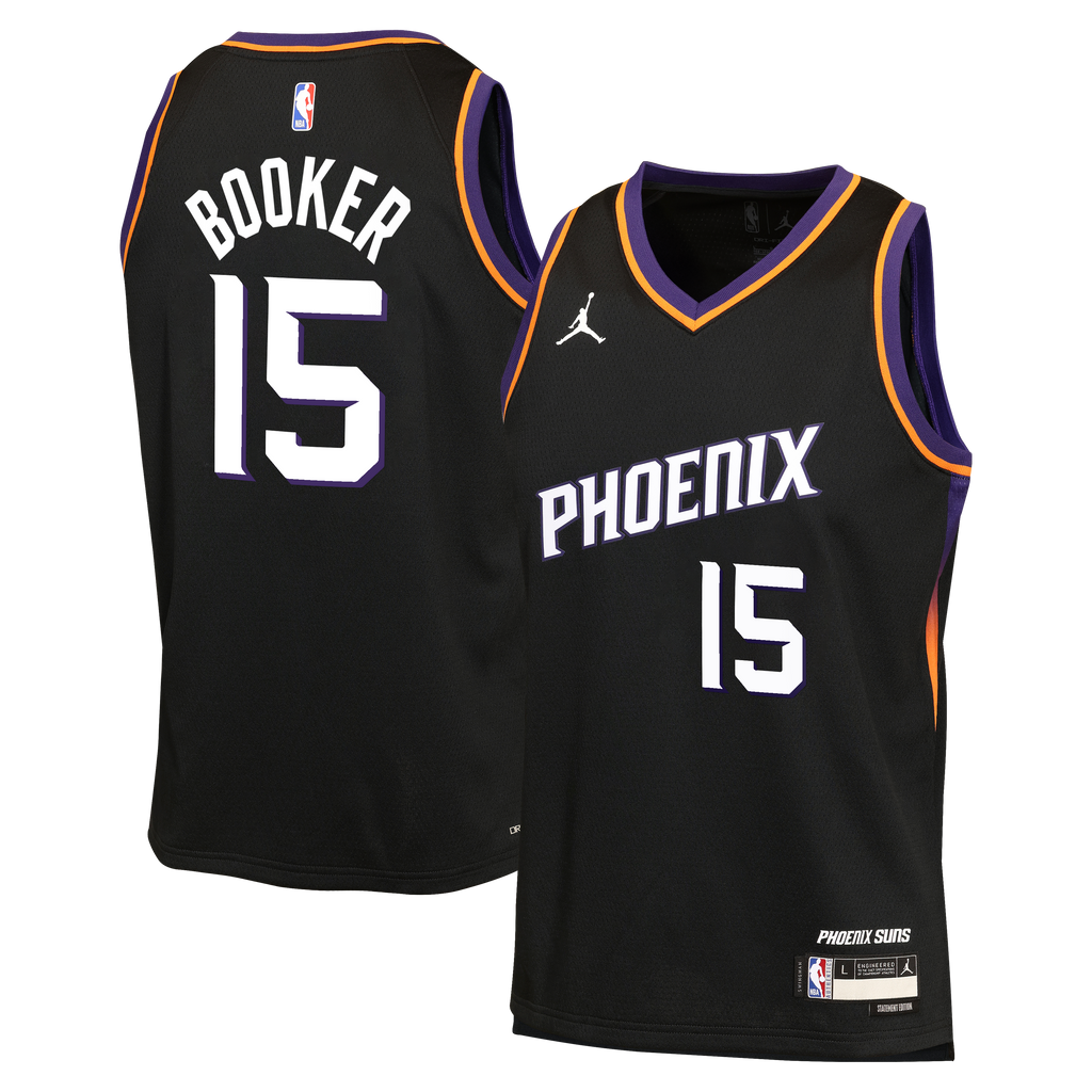 Phoenix Suns Jordan Brand Statement Edition Jersey - Black - Devin Booker - Youth