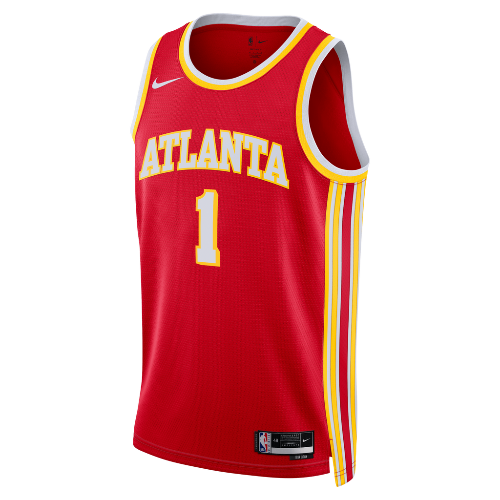 Atlanta Hawks Nike Icon Edition Swingman Jersey - Red - Jalen Johnson - Unisex