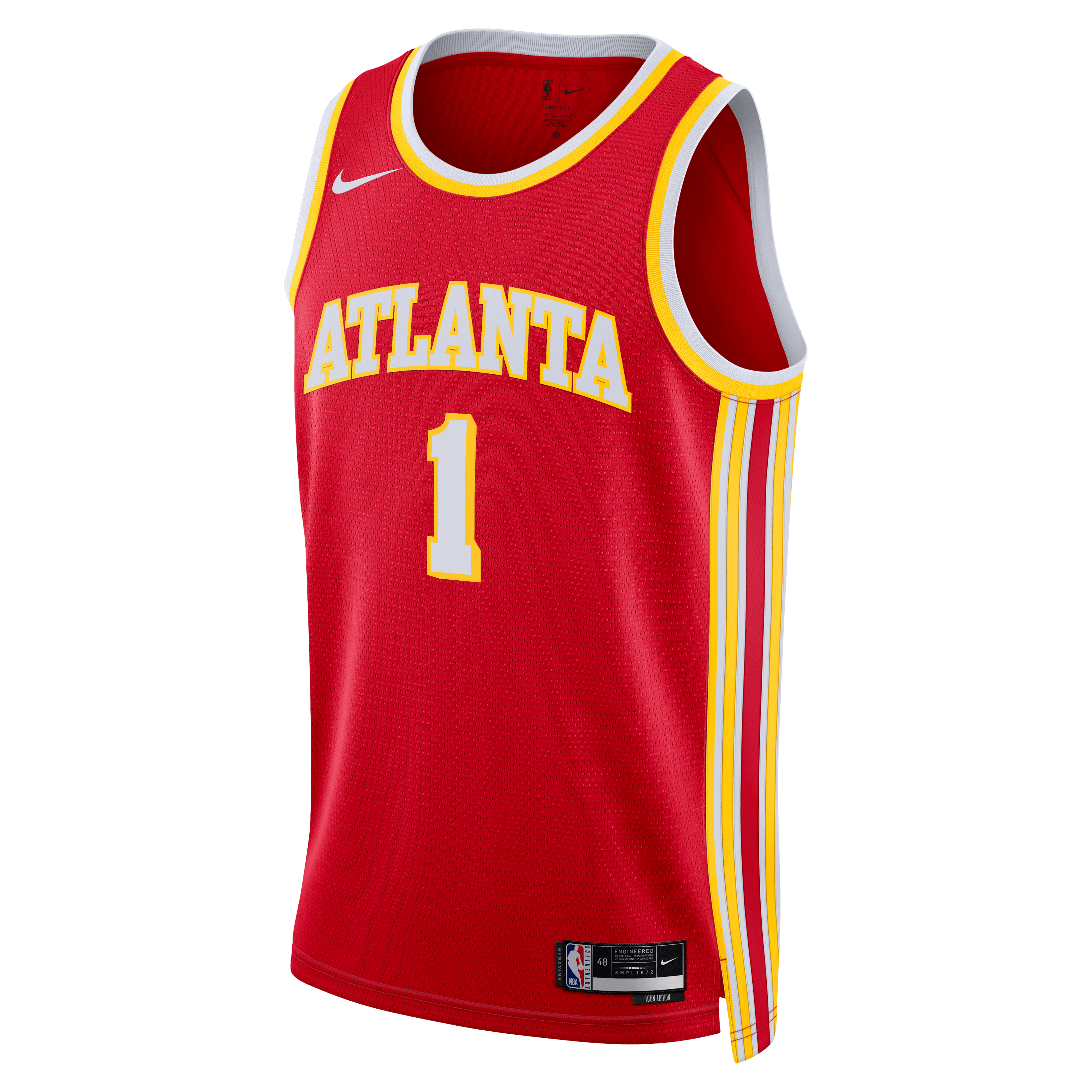 Atlanta Hawks Nike Icon Edition Swingman Jersey - Red - Jalen Johnson - Unisex