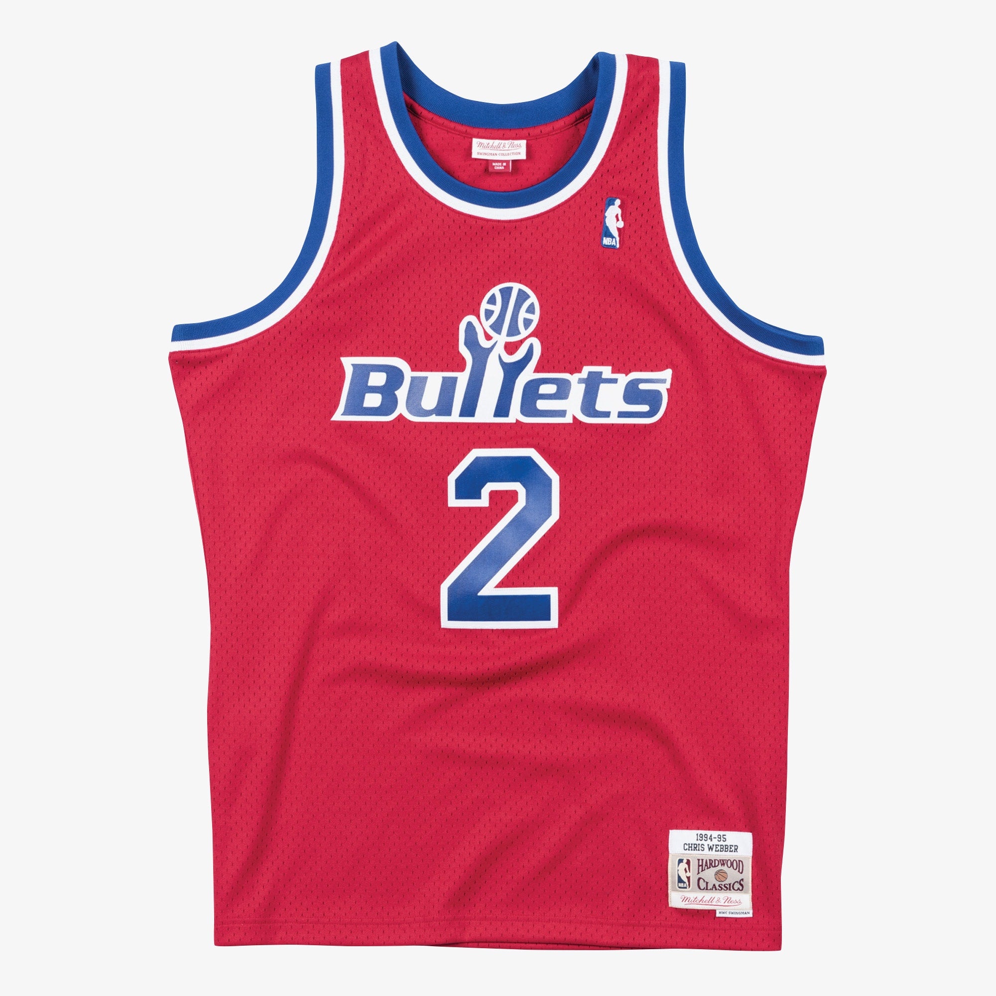 Washington Bullets Mitchell & Ness Chris Webber 1994 Swingman Road Authentic Jersey - Scarlet