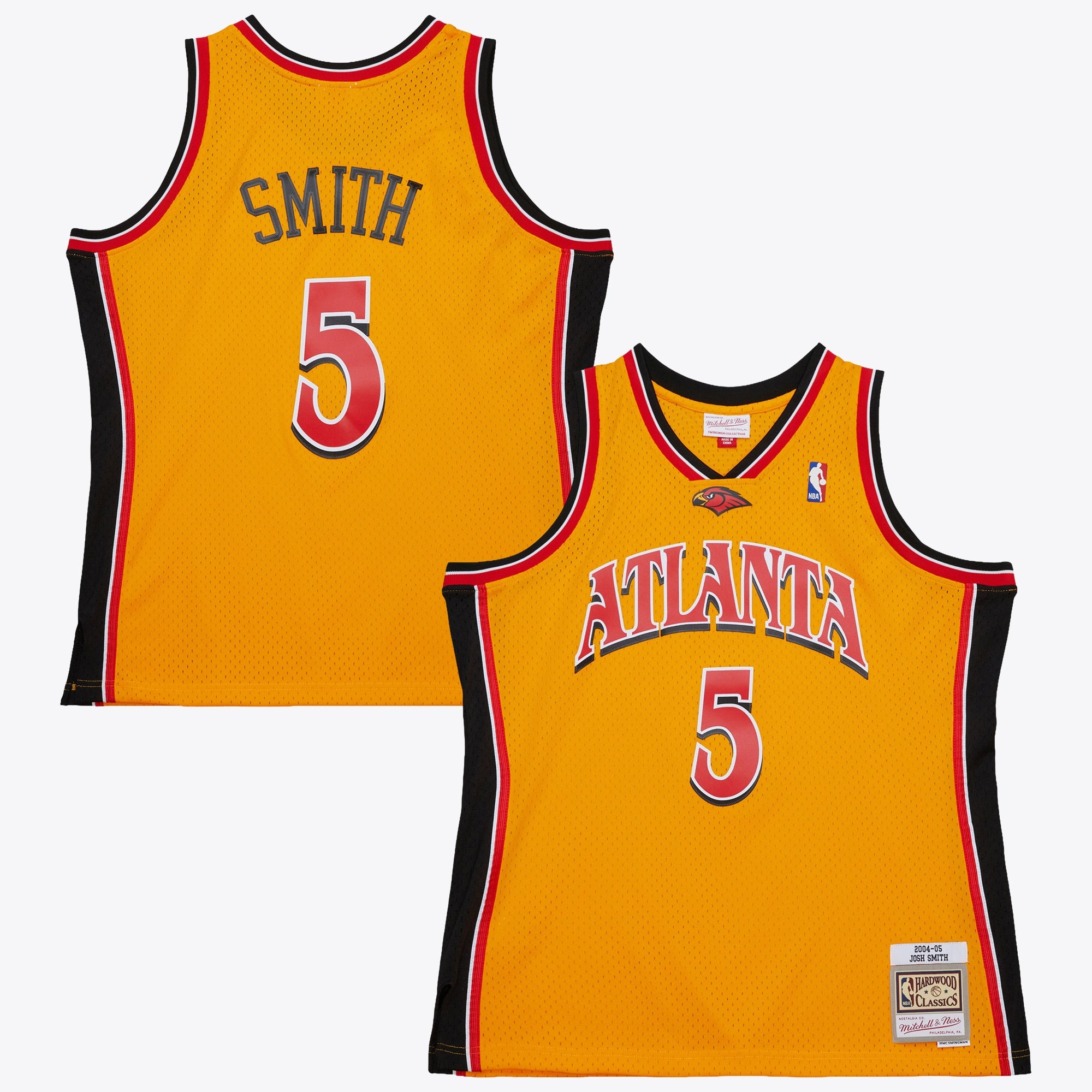 Atlanta Hawks Mitchell & Ness Josh Smith 2004 Alternate Authentic Jersey - Yellow