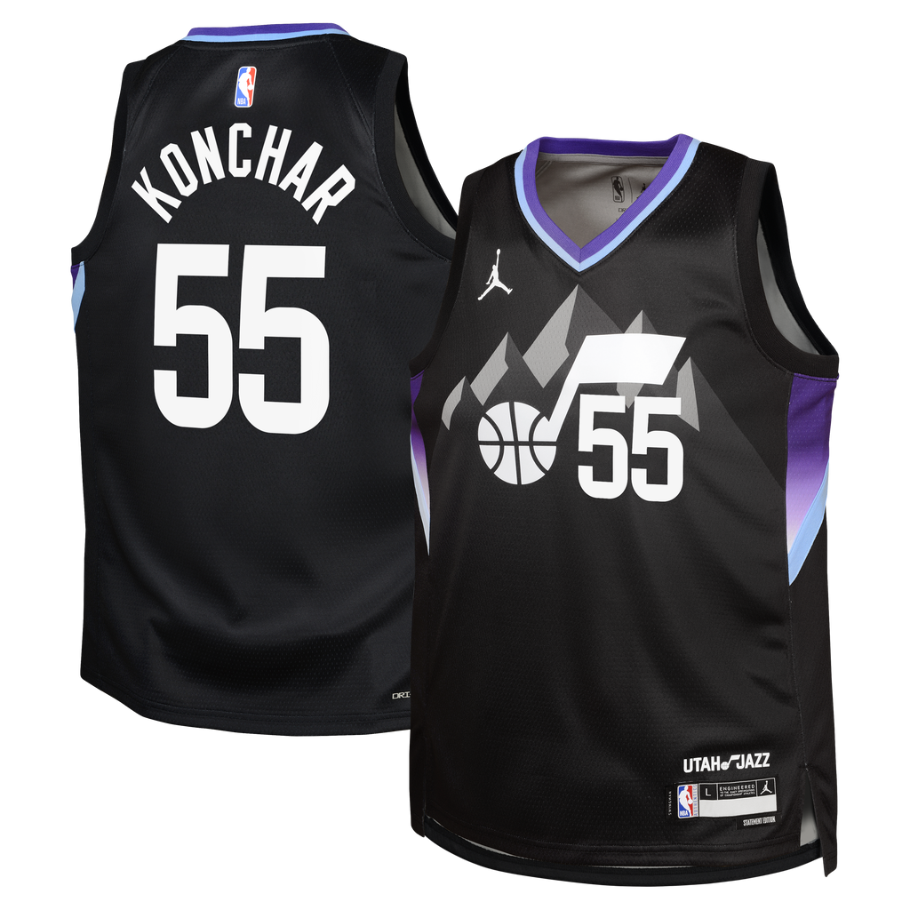 Utah Jazz Jordan Brand Statement Edition Swingman Jersey - Black - John Konchar - Youth