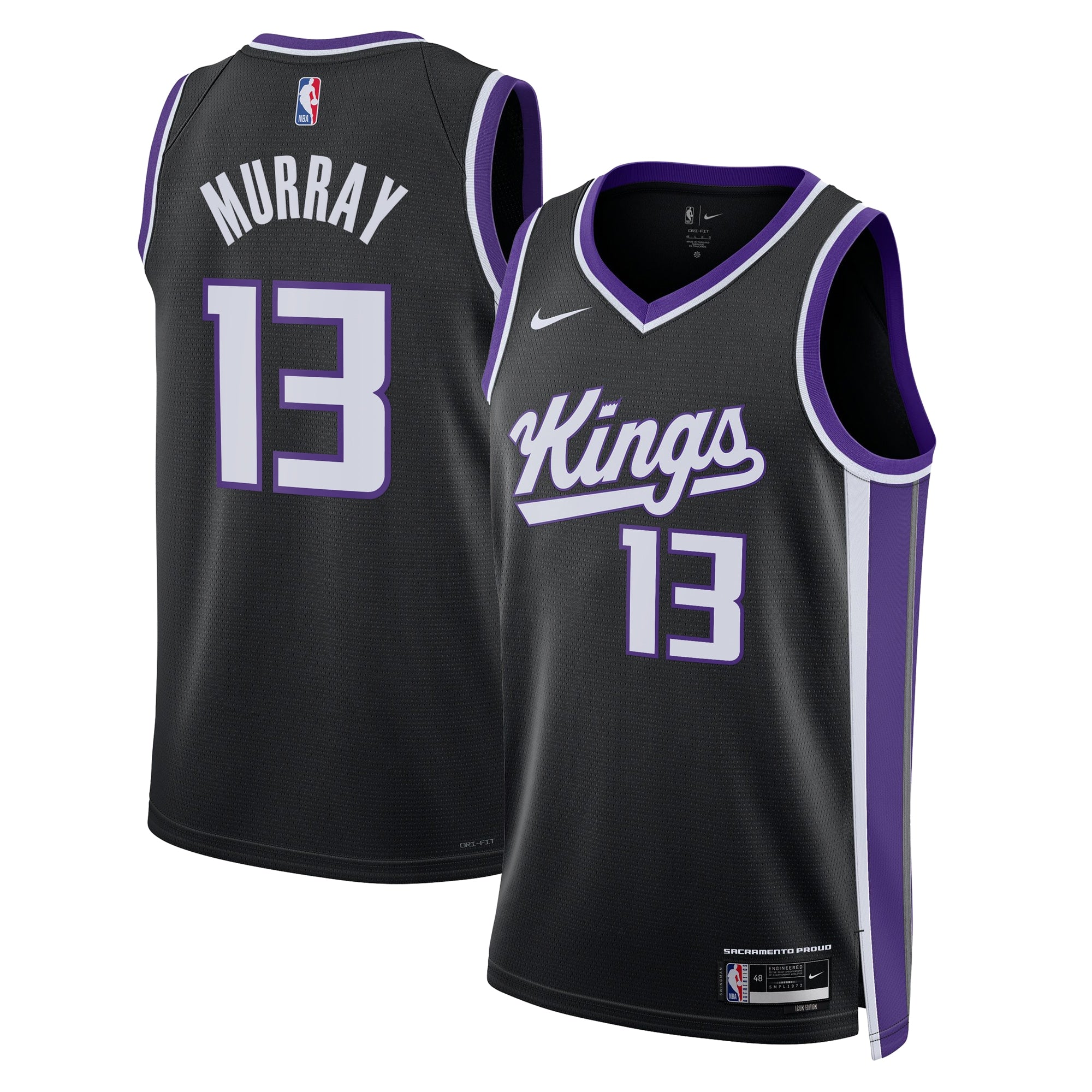 Sacramento Kings Nike Icon Edition Swingman Jersey - Black - Keegan Murray - Unisex