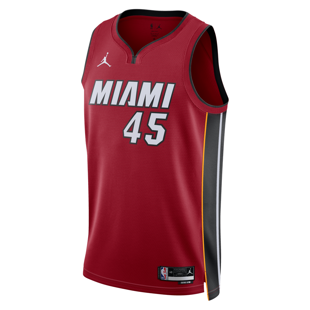 Miami Heat Jordan Brand Statement Edition Swingman Jersey - Red - Davion Mitchell - Unisex