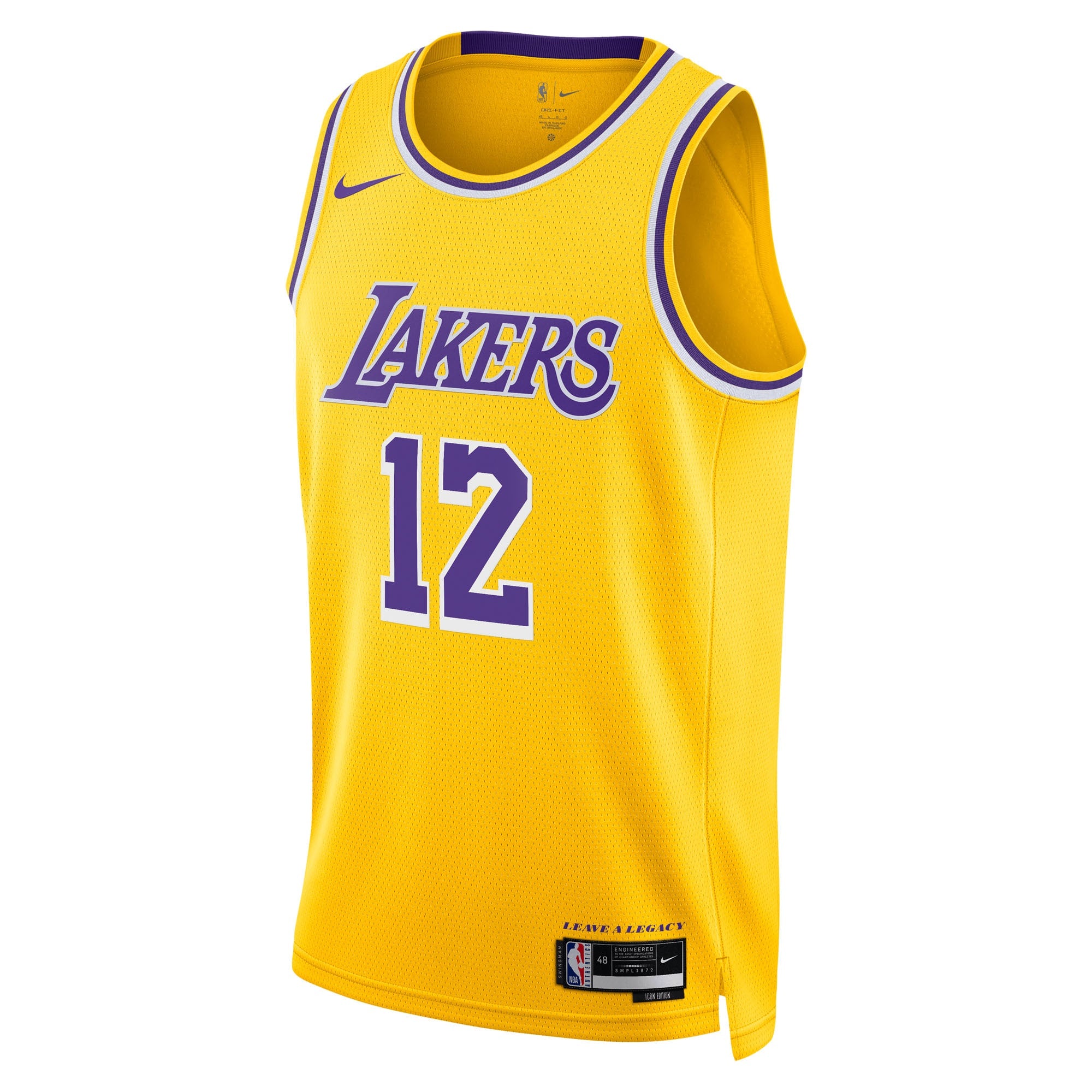 Los Angeles Lakers Nike Icon Edition Swingman Jersey - Gold - Jake LaRavia - Unisex
