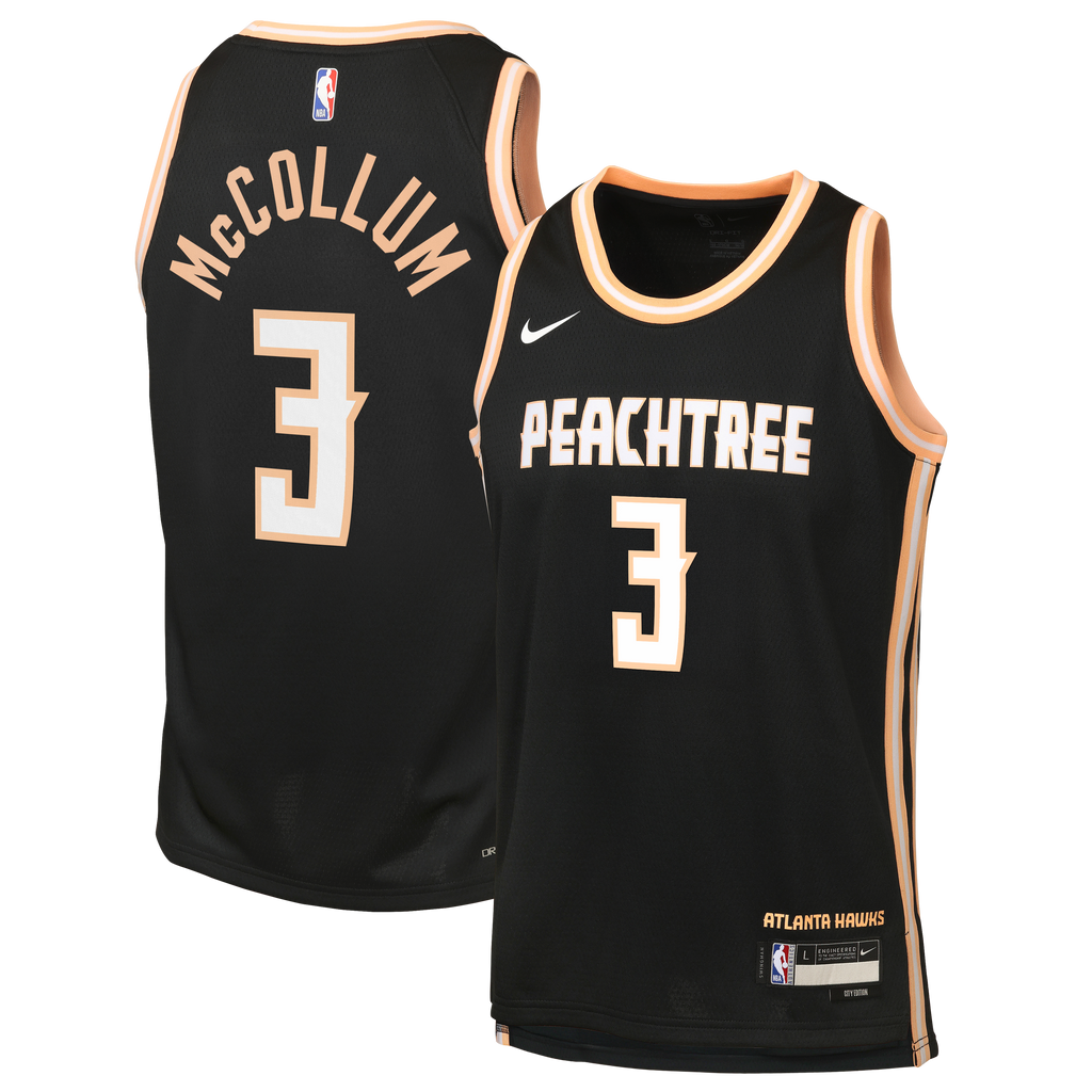 Nike Atlanta Hawks 2025/26 Nike City Edition Swingman Jersey - Black - CJ McCollum - Youth