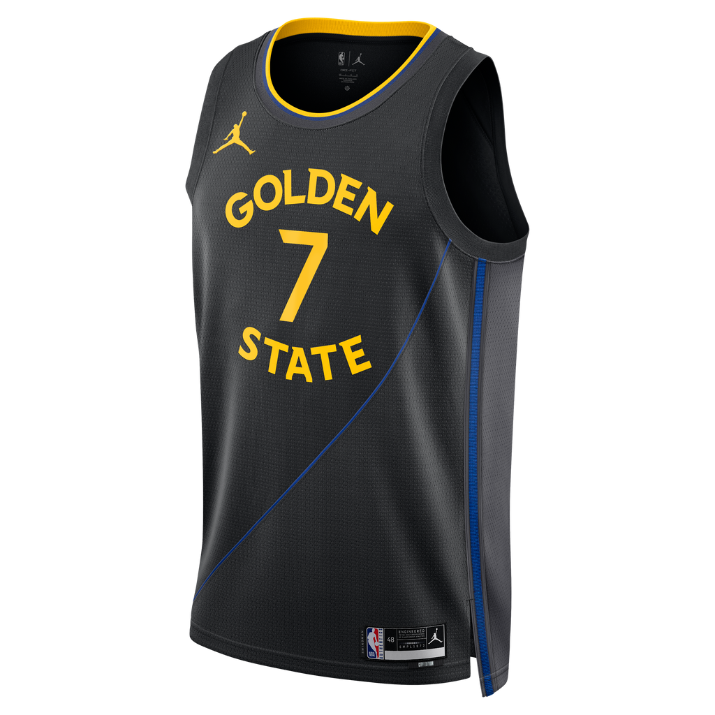 Golden State Warriors Jordan Brand 2024/25 Statement Edition Swingman Jersey - Black - Kristaps Porziņģis - Unisex