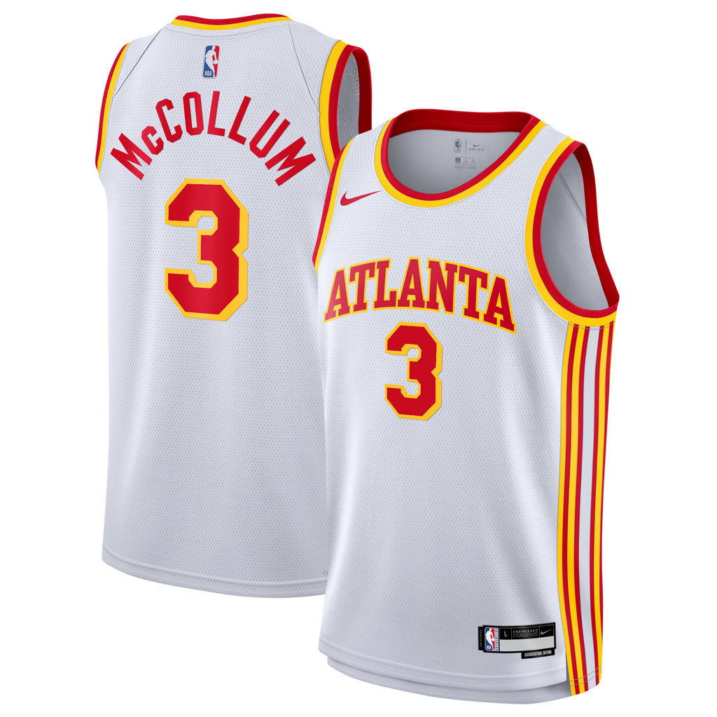 Atlanta Hawks Nike Association Edition Swingman Jersey - White - CJ McCollum - Youth
