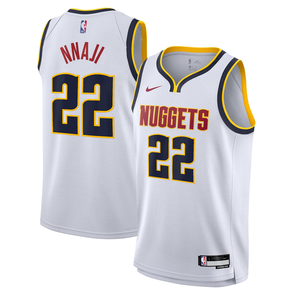 Denver Nuggets Nike Association Swingman Jersey - White - Zeke Nnaji - Youth