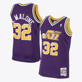 Utah Jazz Karl Malone 1991 Hardwood Classics Road Swingman Jersey by Mitchell & Ness - Purple - Mens