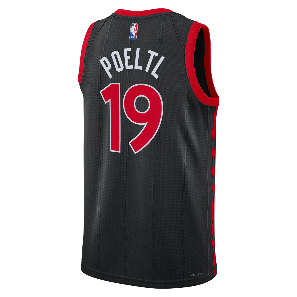 Toronto Raptors Jordan Brand Statement Edition Swingman Jersey - Black - Jakob Poeltl - Unisex