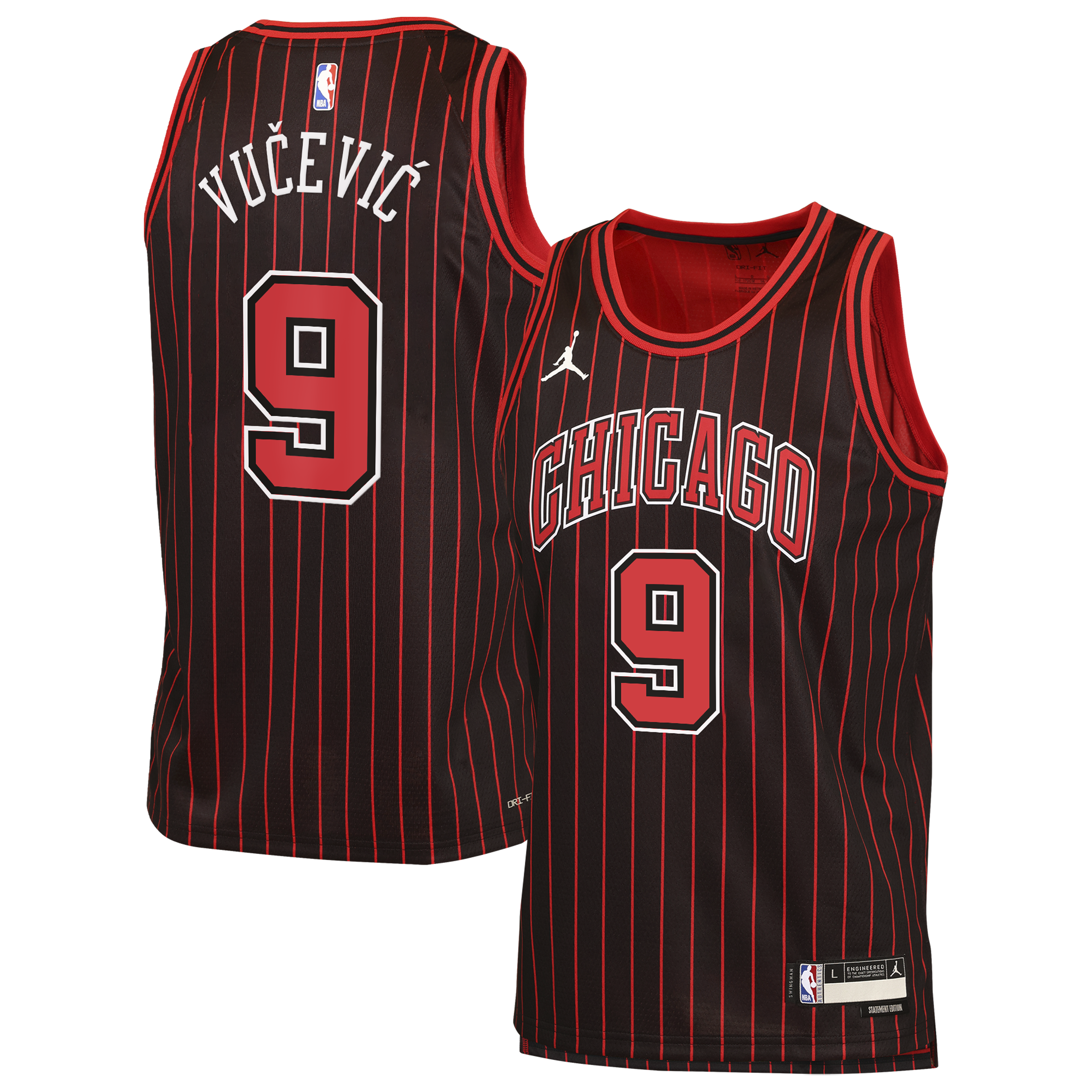 Chicago Bulls Jordan Brand Statement Edition Jersey - Black - Nikola Vučević - Youth