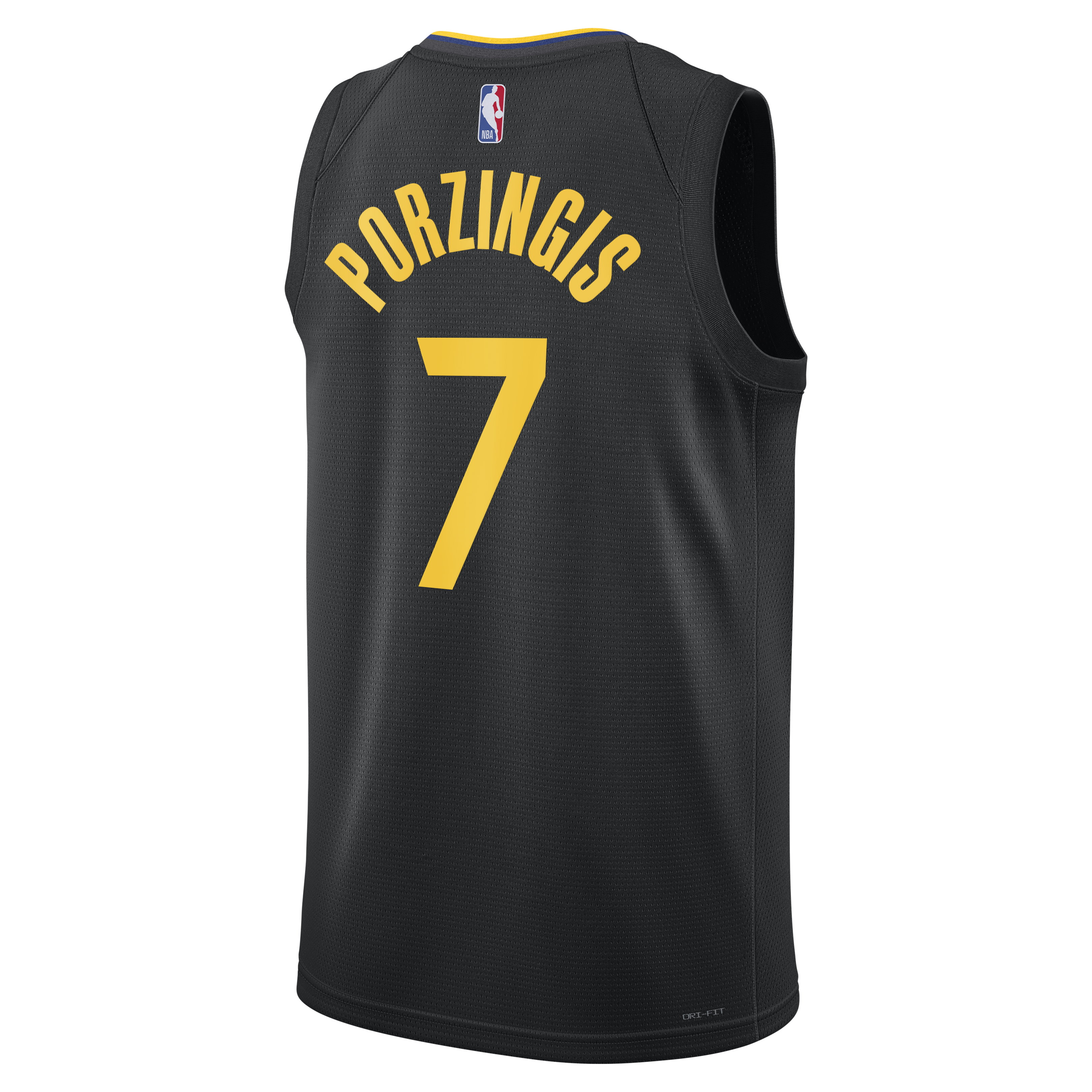 Golden State Warriors Jordan Brand 2024/25 Statement Edition Swingman Jersey - Black - Kristaps Porziņģis - Unisex