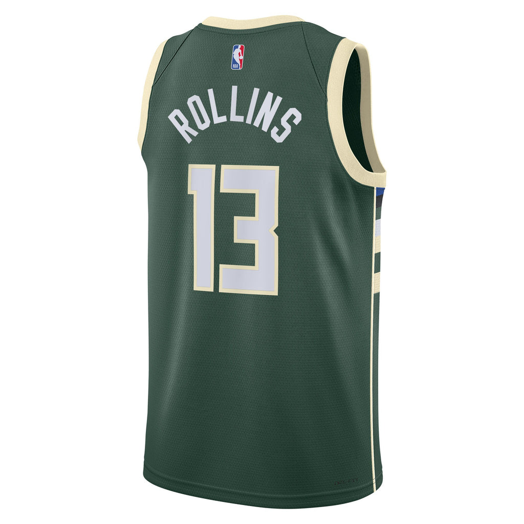Milwaukee Bucks Nike Icon Edition Swingman Jersey - Hunter Green - Ryan Rollins - Unisex